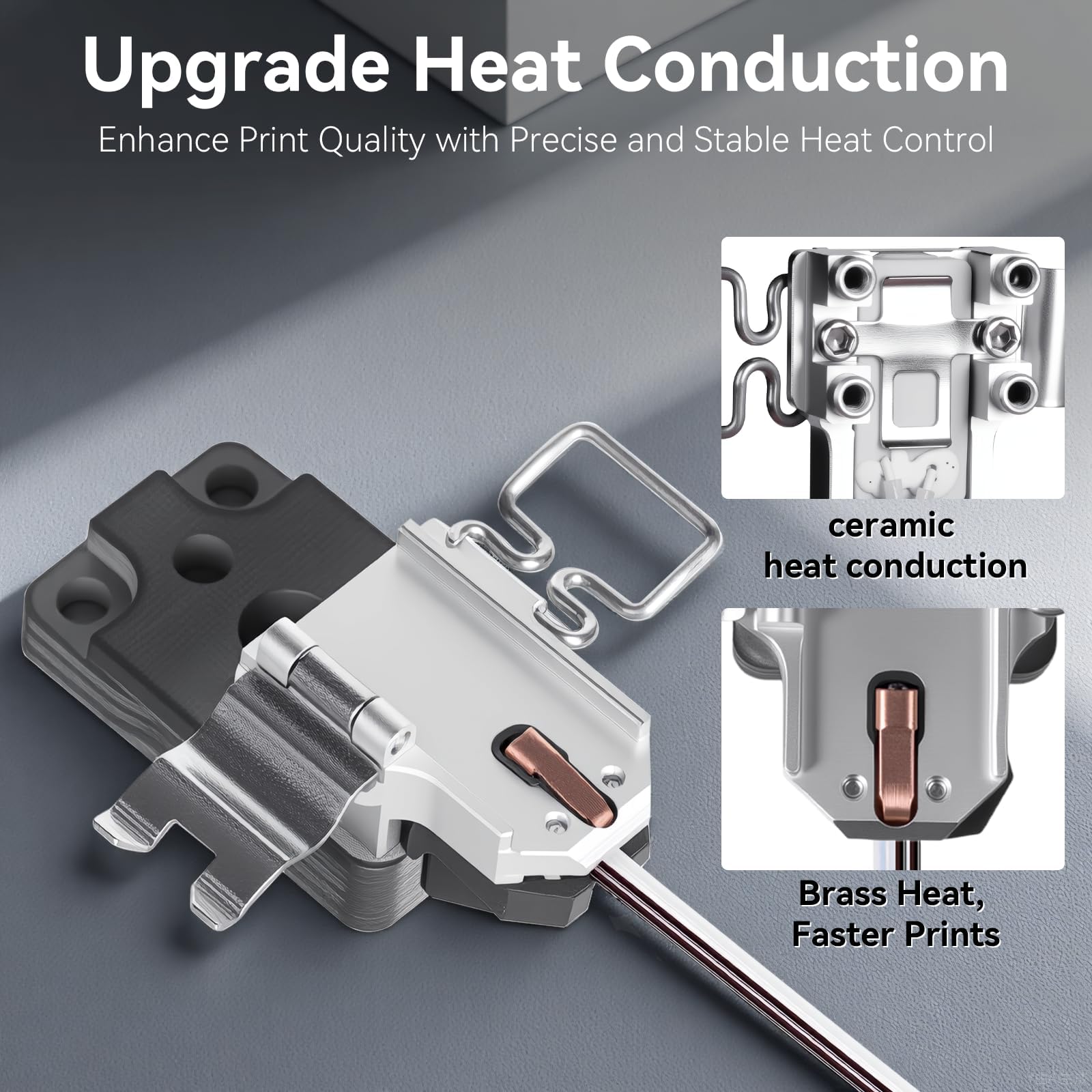 A1/A1 Mini Hotend Heating Assembly Kit kompatybilny z drukarką Bambu Lab A1/A1 Mini 3D, wymienny zestaw elementów grzejnych z termistorem, szybkozacisk, zamocowany blok grzewczy
