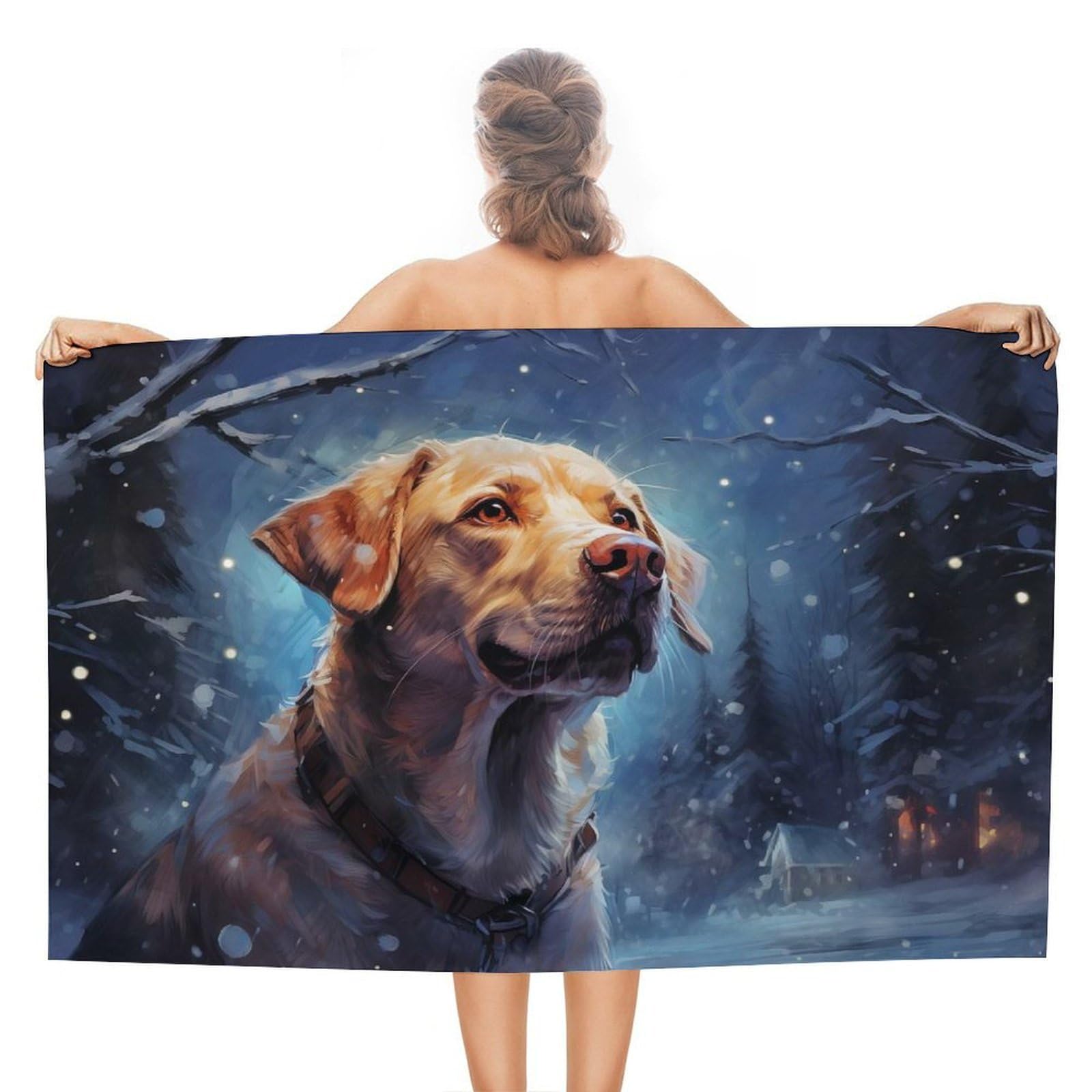 Serviettes de plage Labrador Retriever drap de bain 130 X 80 cm