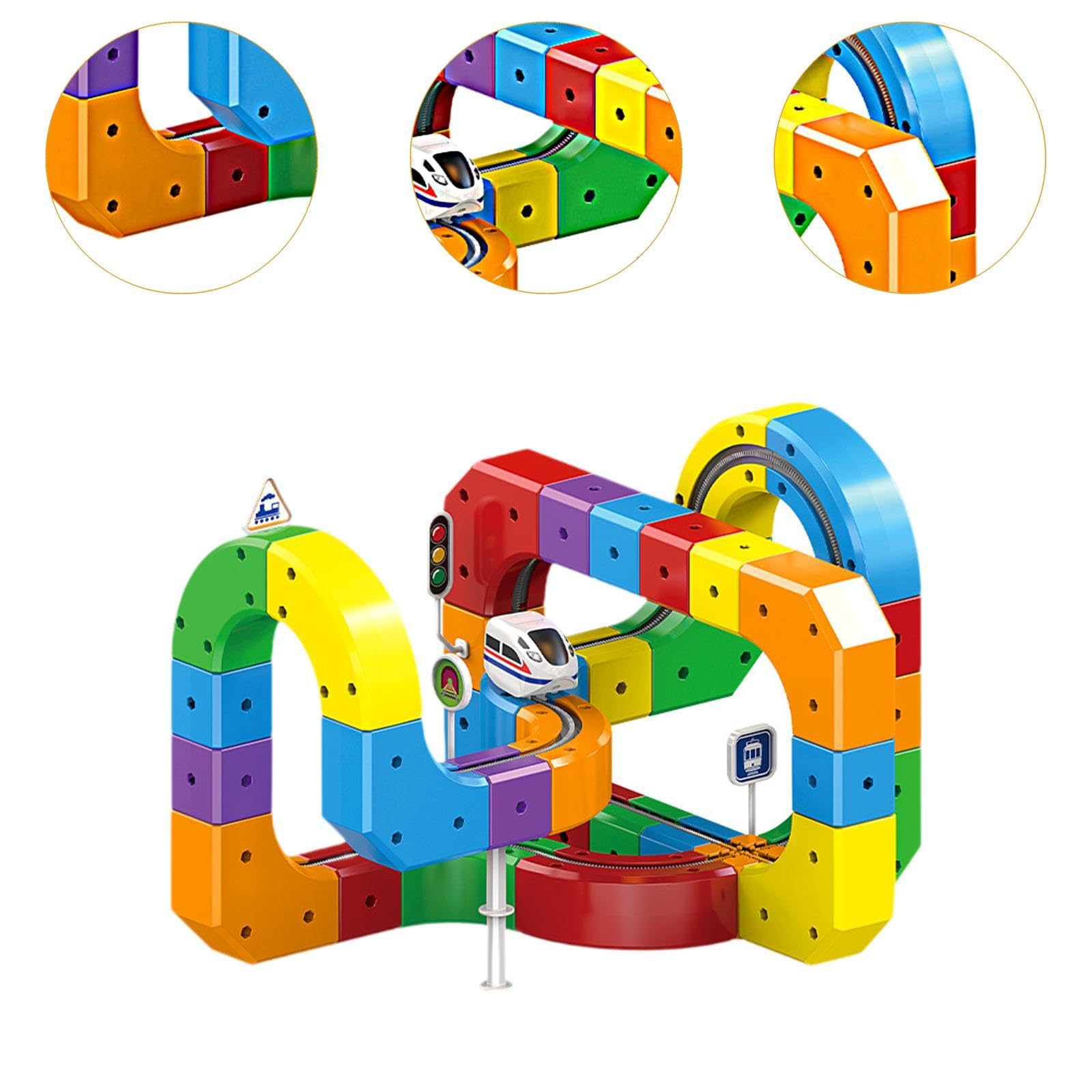 Trenino Elettrico per Bambini E Bambine, Un Regalo di Compleanno Creativo con Segnali E Ferroviari, 81 Pezzi
