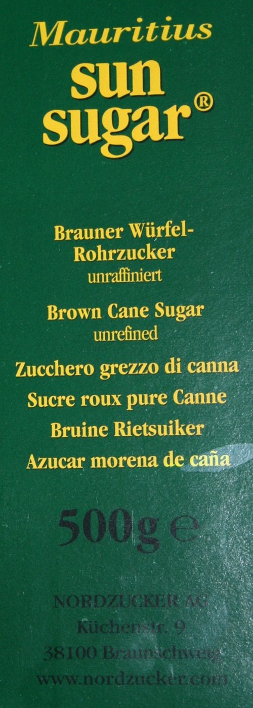 6x 500g Brauner Rohrzucker Mauritius Sun Sugar unraffiniert