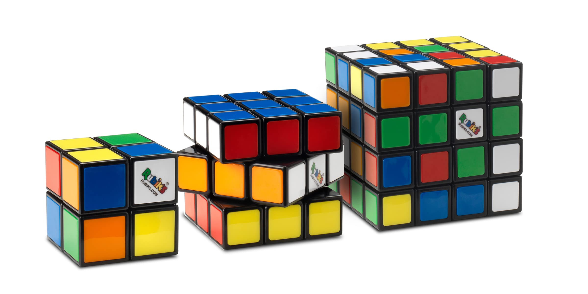 Rubik's Cube - Set met originele 3x3-kubus en 2x2-kubus en 3x3-sleutelhangerkubus