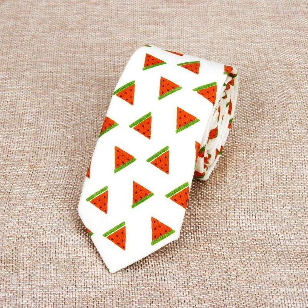 WEDFGXCotton Men'S Colourful Tie Banana Fruits Ties For Man Narrow Necktie Slim Skinny Cravate Narrow Thick Adults Women Neckties