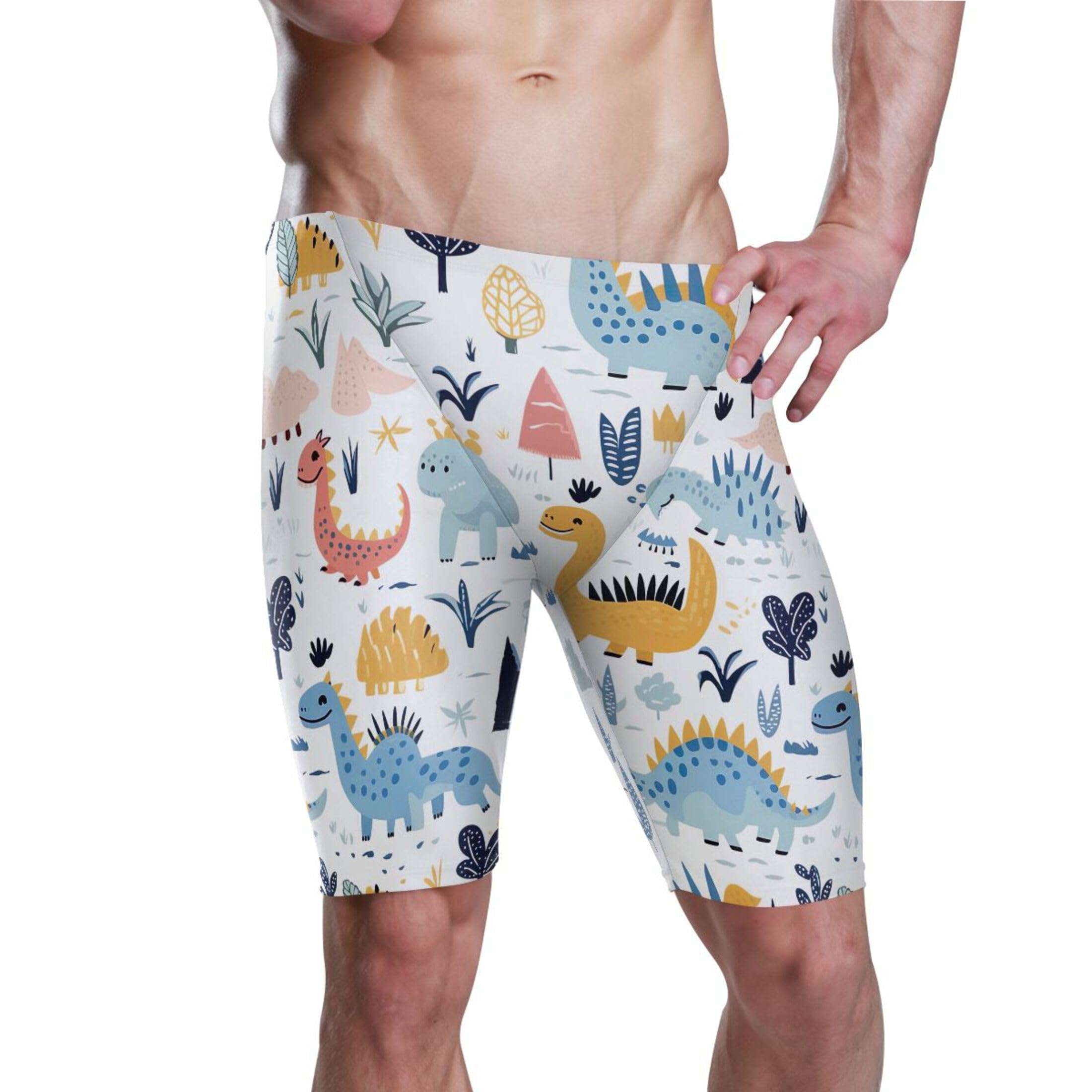 Cute Dinosaur Dino Animal Swim Jammers Swimsuit for Men XXL B0401361