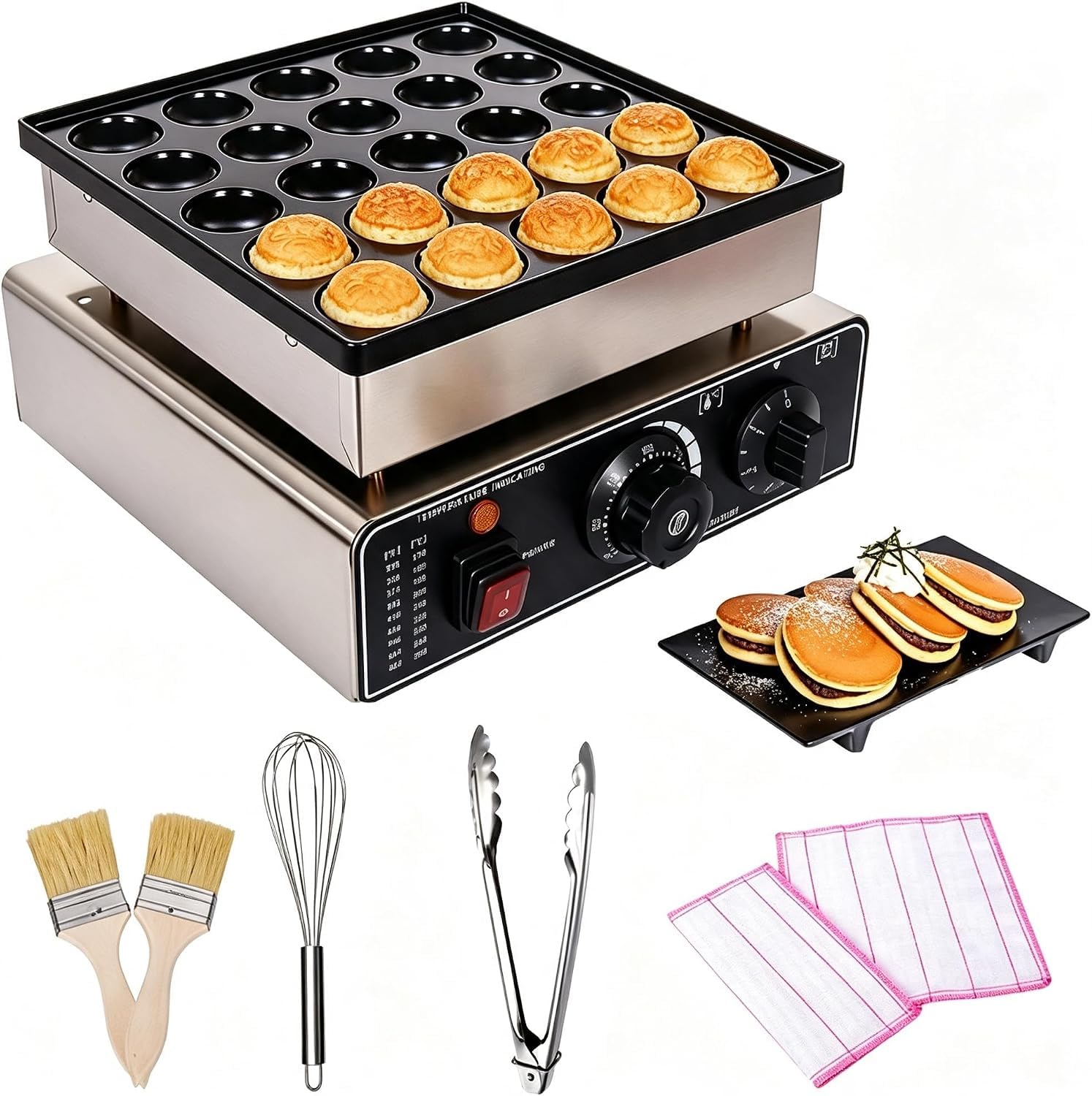 Appareil électrique à 25 Trous pour takoyaki et crêpes, 900 W