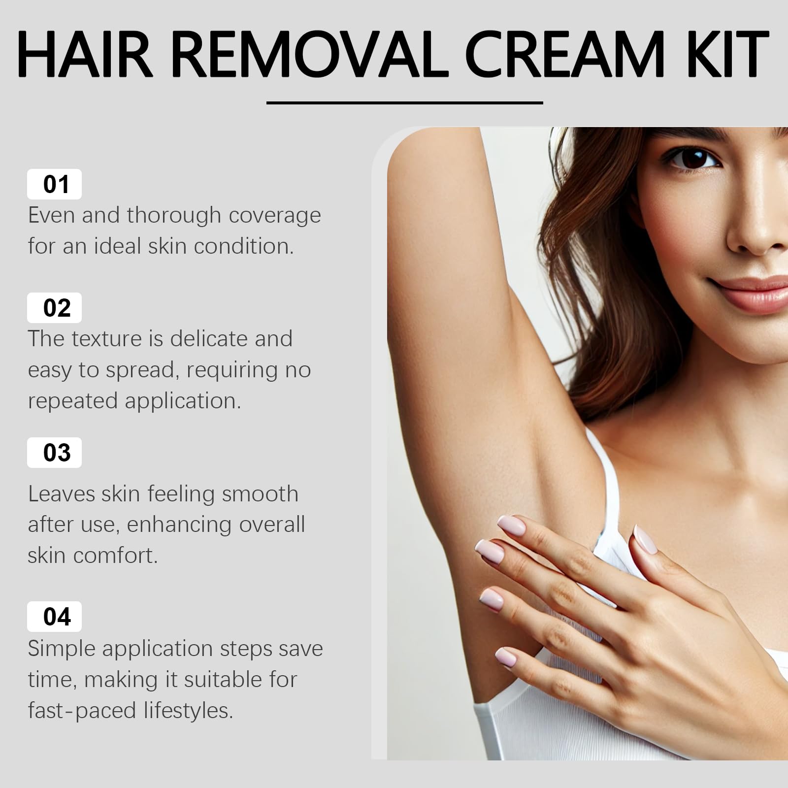 Crema depilatoria delicata con aloe vera, per una depilazione del viso impeccabile nelle donne. Indolore e veloce, adatto per gambe, ascelle, maglia, labbro superiore (6 pezzi)