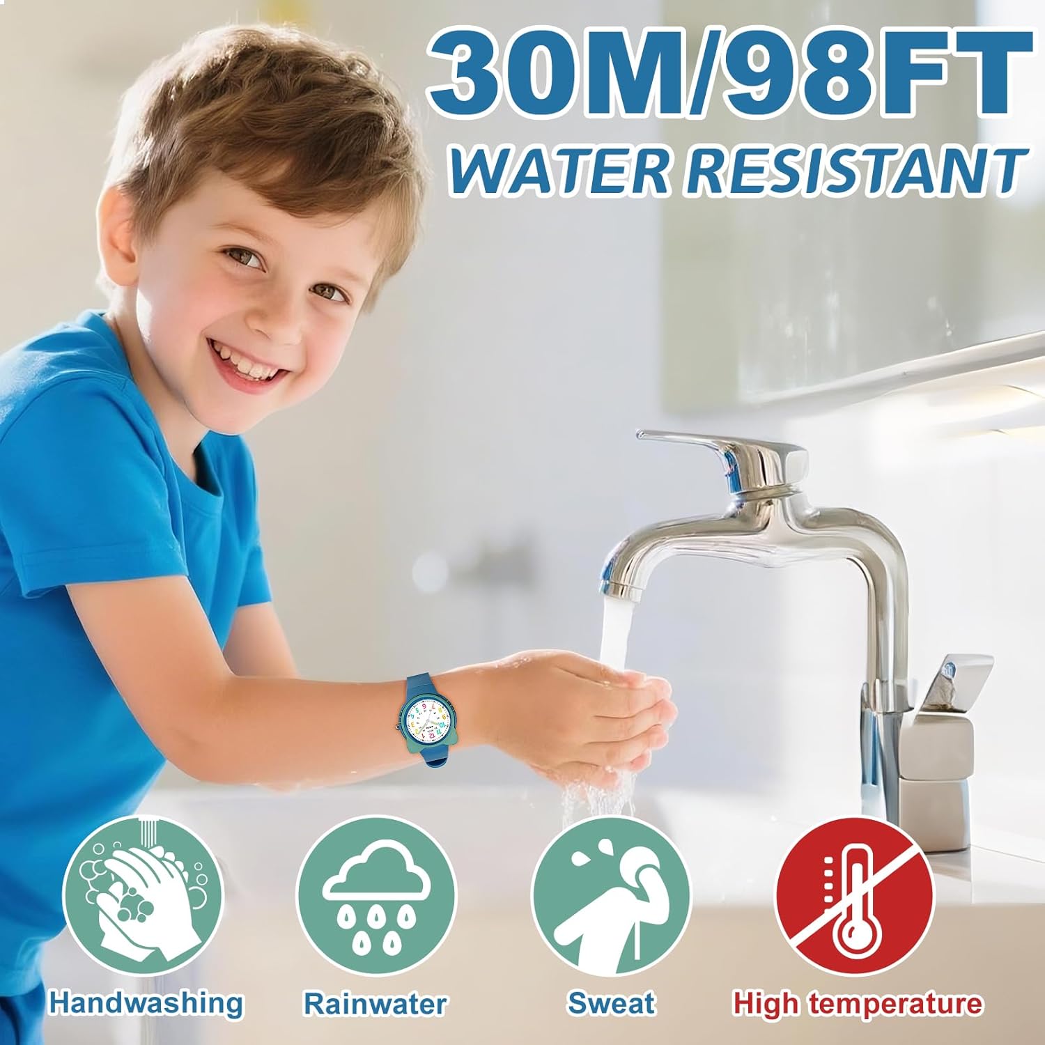 Water resistance graphic for Juboos watch