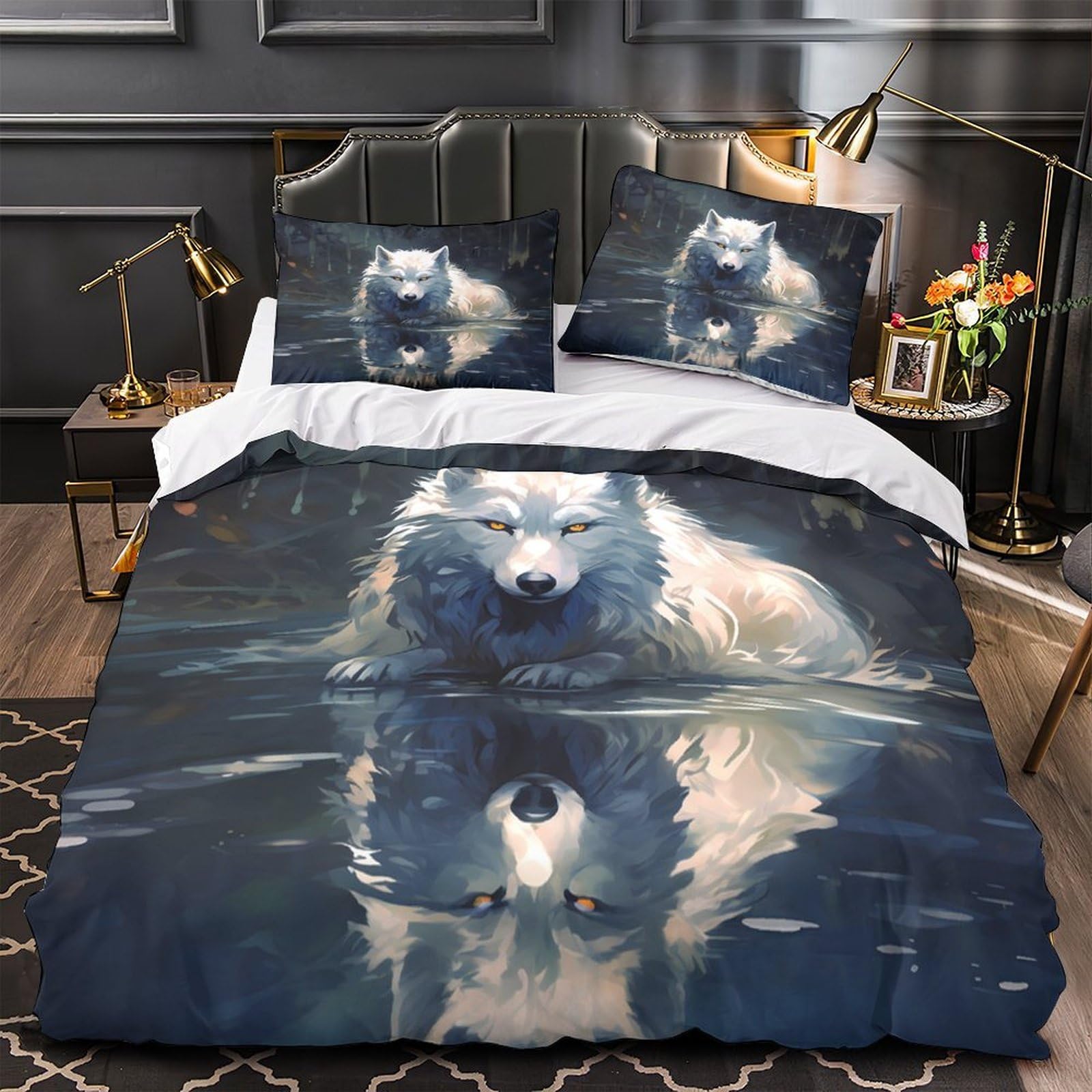 Parure de lit serpent blanc 260x220cm pour transformer une chambre de fille fantastique