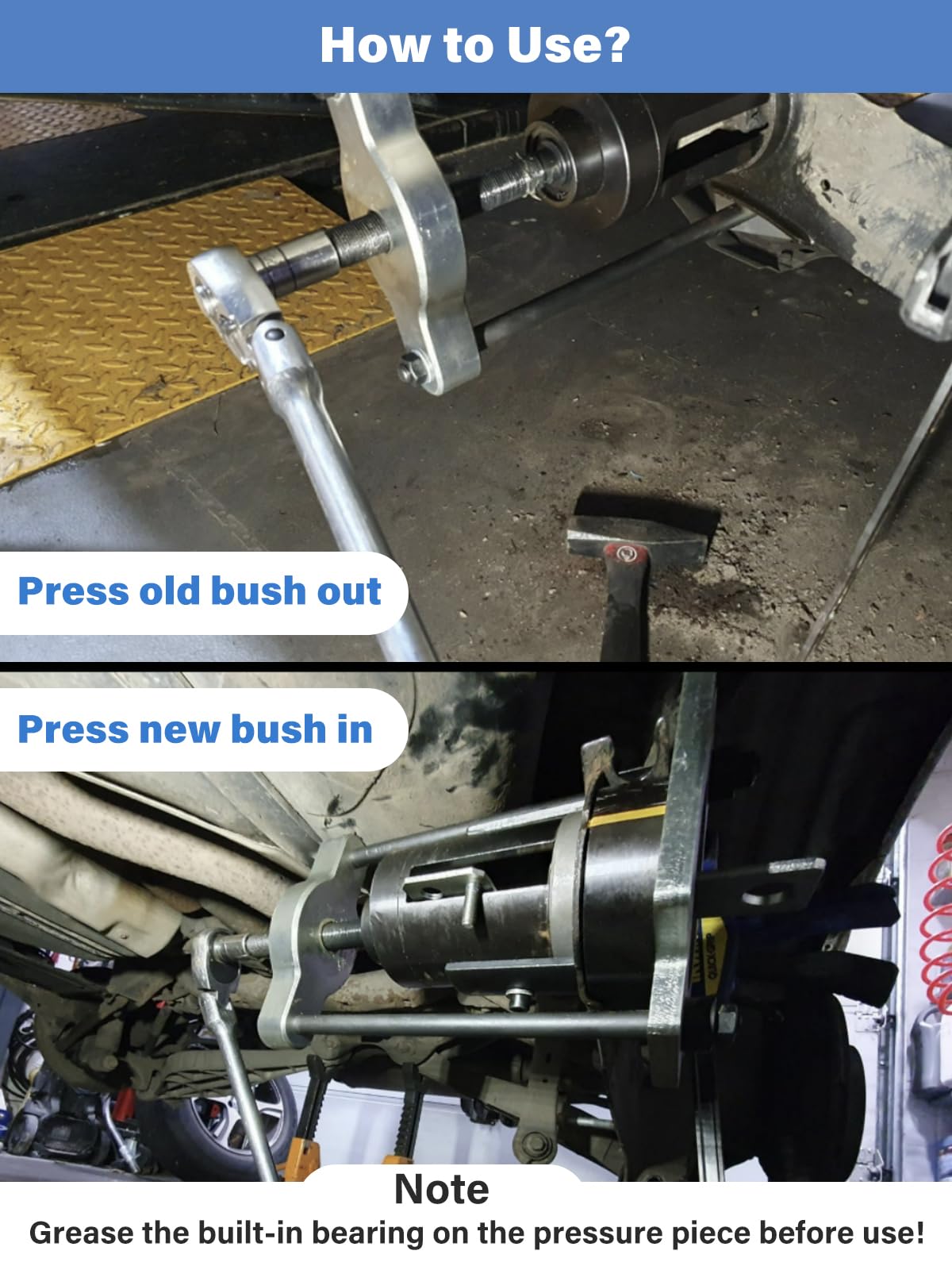 Hinterachsbuchsen Querlenkerbuchsen Werkzeugset mit Längslenker Silentlager Werkzeug für Ford Mondeo MK4 S-MAX Galaxy (ab 2006), Volvo S60/S80/V70/XC60/XC70/V60