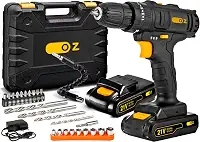 Furadeira Parafusadeira Sem Fio De 10mm 3/8 21v Oz Pb6000k 2 Baterias Com Acessorios 110v/220v