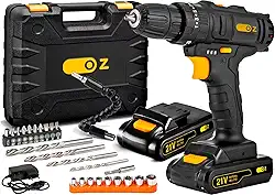 Furadeira Parafusadeira Sem Fio De 10mm 3/8 21v Oz Pb6000k 2 Baterias Com Acessorios 110v/220v