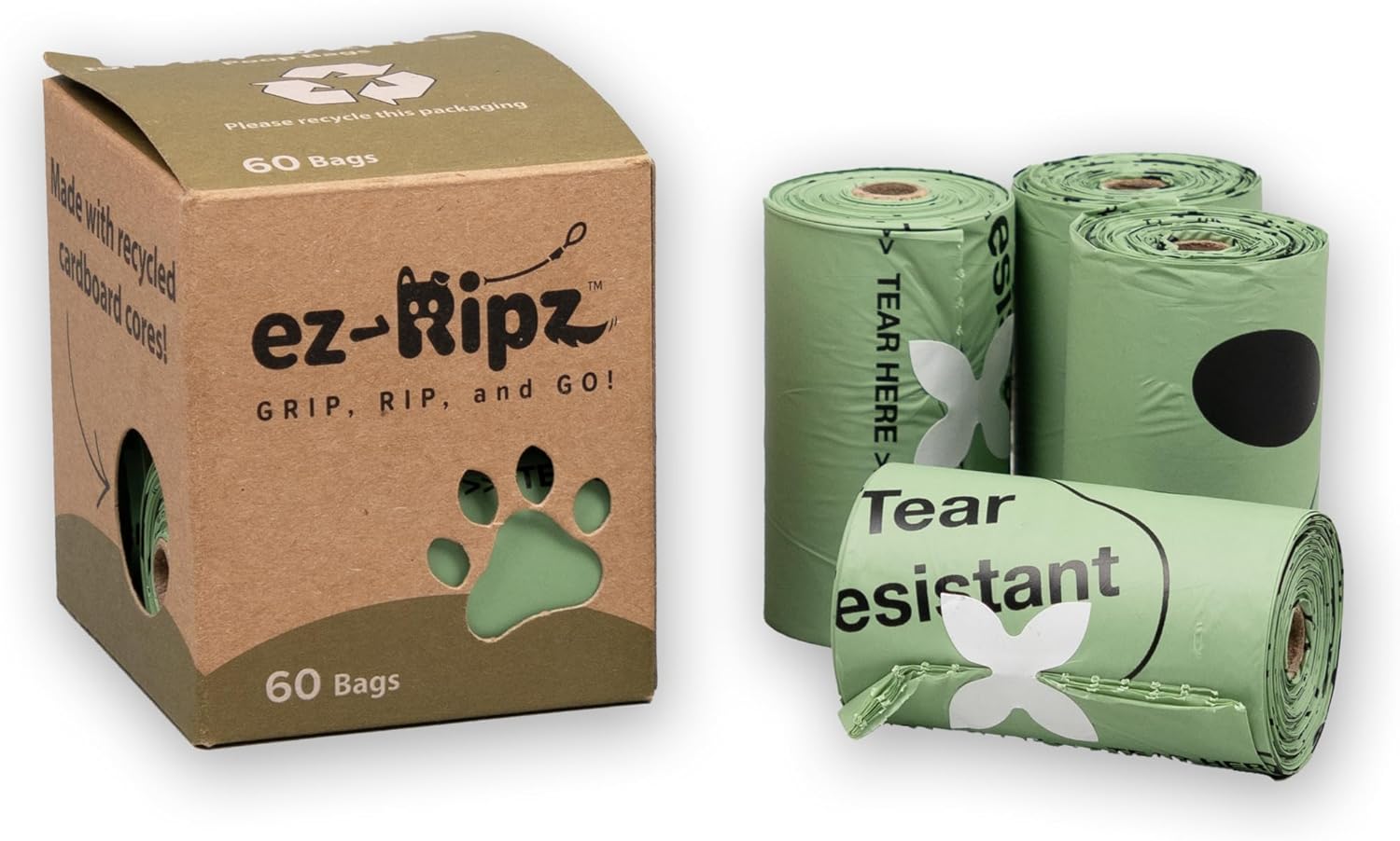 100 Compostable Pet Waste Bags, ASTM D6400 Compliant