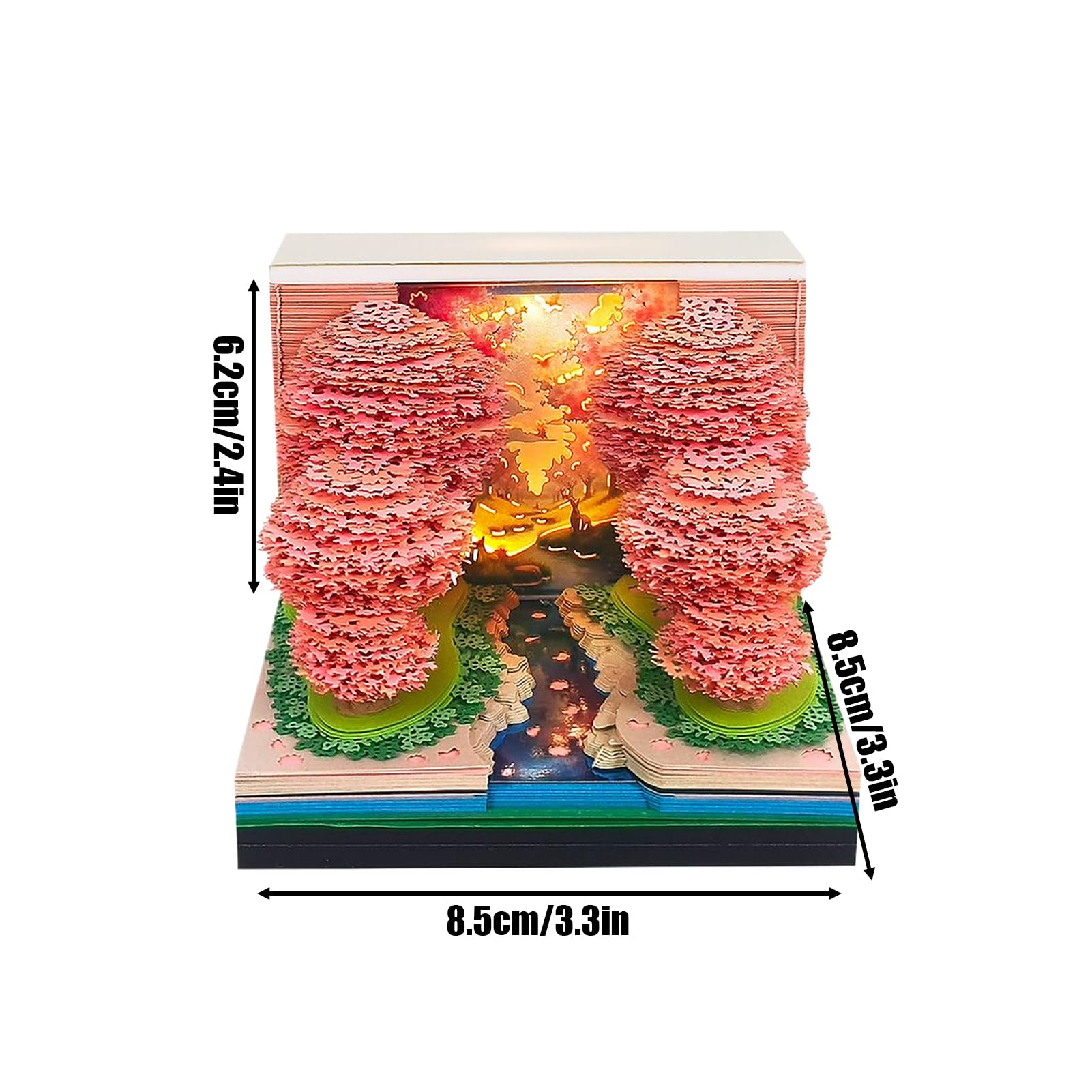 Calendario de Escritorio 3D 2026 Planificador Semanal con Blocs Notas | Calendario de Arte en Papel 2026 52 Semanas Para oficina, Navidad, decoración de escritorio