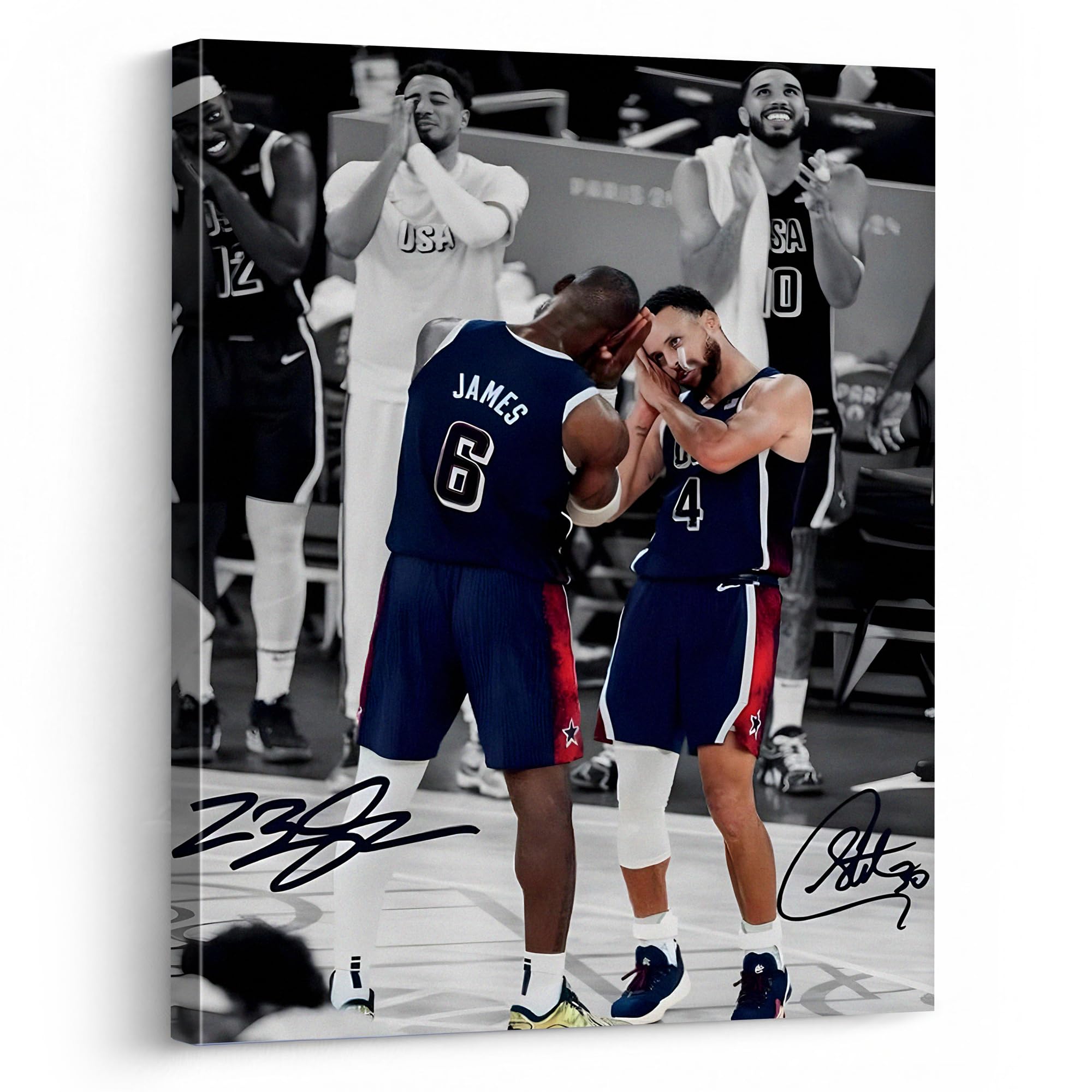 P and L ART LeBron James and Stephen Curry Team USA Canvas