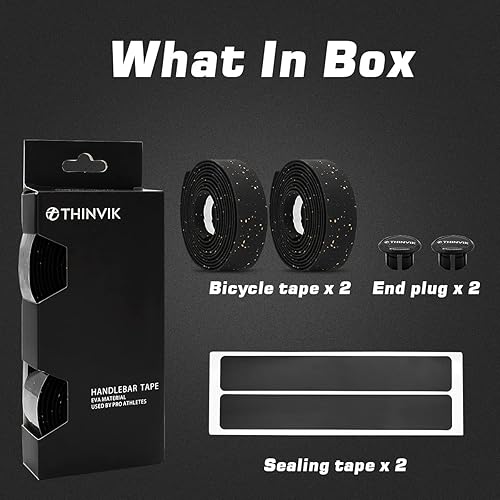 Vista 16 de Thinvik Cinta de corcho EVA para manillar de bicicleta, cinta de barra de bicicleta ecológica, envolturas antideslizantes para mango de ciclismo