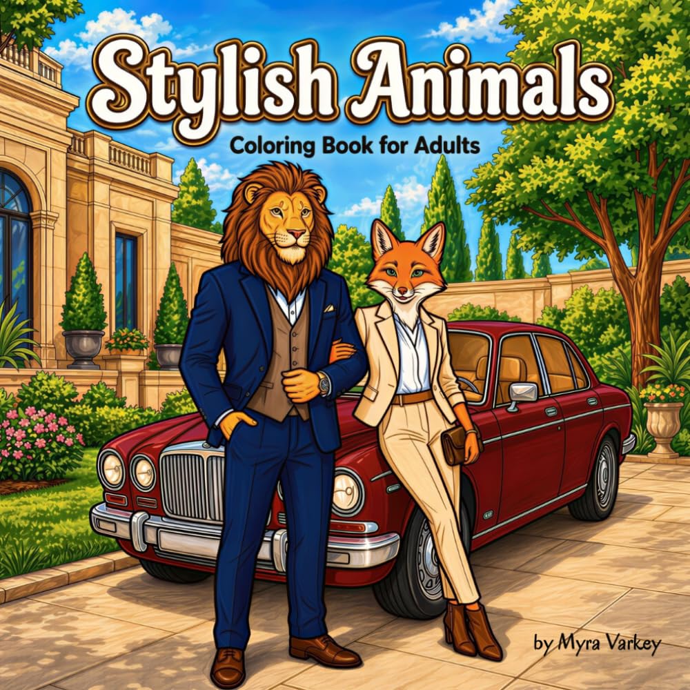 Stylish Animals: Fashion Coloring Book for Adults with Bold and Beautiful Characters