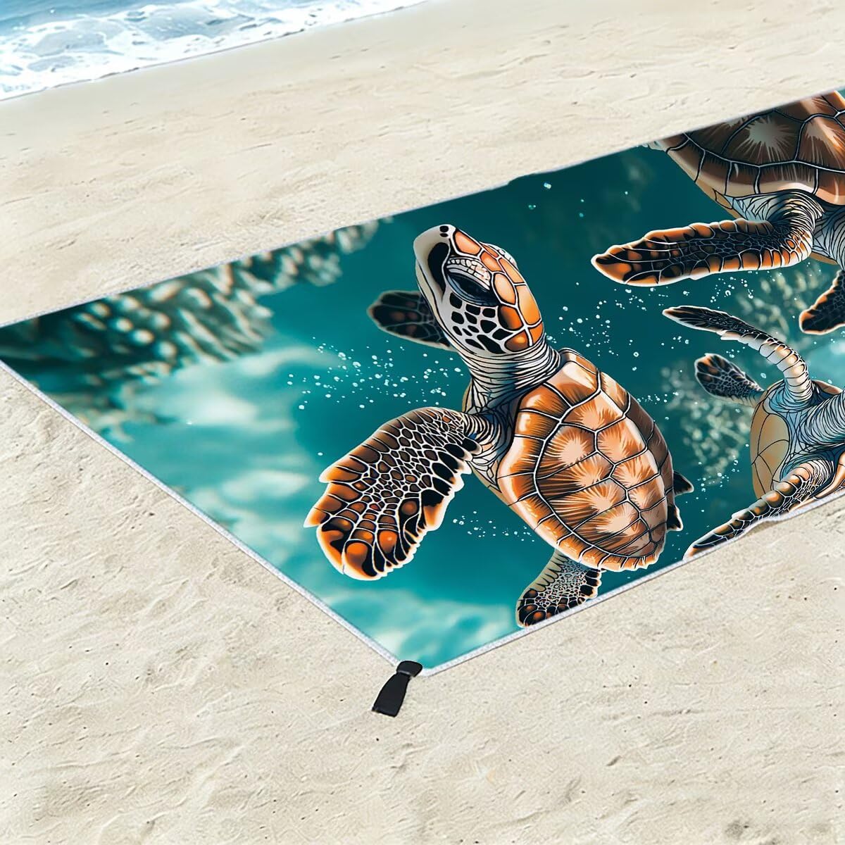 Telo Mare Microfibra, Telo Mare Grande 100x220cm 2 Pezzi, Asciugamano Palestra Donna Asciugatura Rapida, Antisabbia Asciugamano Microfibra, Leggero Asciugamani Palestra per Regalo (Tartaruga) -4306