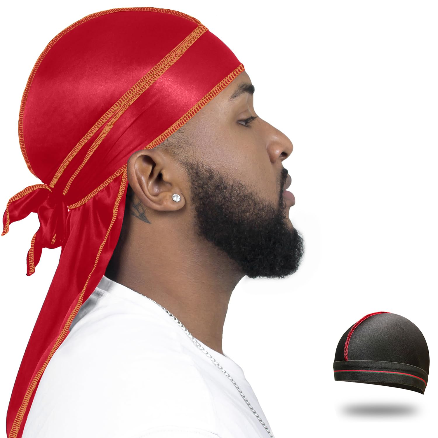 ForceWave Silky Durag for Men Wave Cap Satin Dorag for Men Women 360 Wave