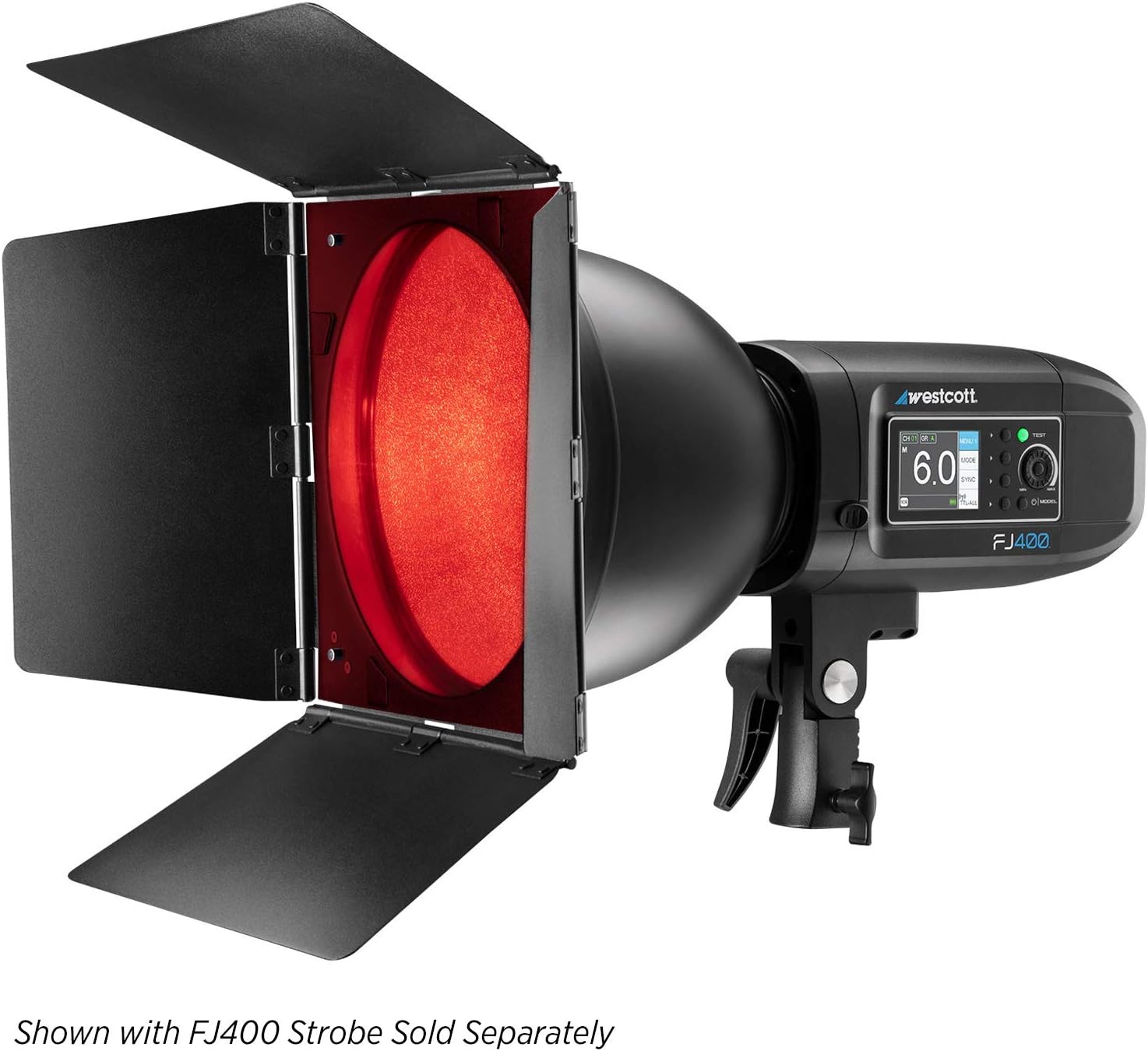 Westcott Barndoor Set with Theatrical Gels (Red, Blue, Green, Yellow, Diffusion) for 70-Degree Wide Reflector