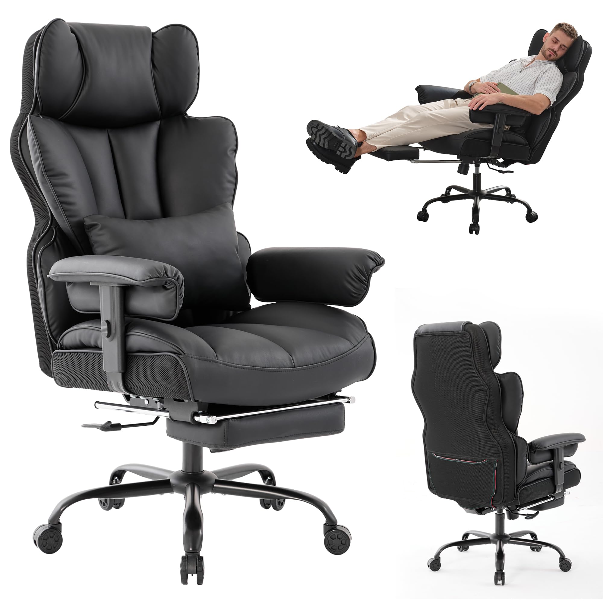 Amazon.com: Gzagdecr Big and Tall Office Chair 400lbs,PU