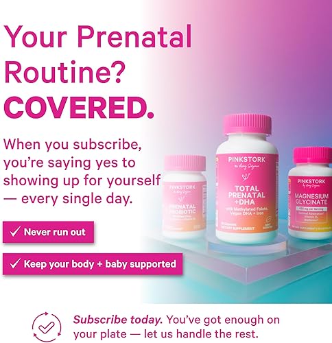 Miniatura 4 de Pink Stork Probiótico prenatal probiótico prenatal de vitaminas para mujeres, alivio de las enfermedades matutinas, salud inmunológica + salud