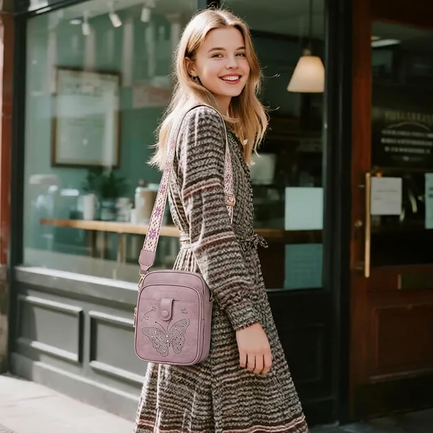 Crossbody Bags for Women Leather Crossbody Purse Small Shoulder Handbag Cell Phone Wallet with Adjustable Strap & Card Slots - Image 2