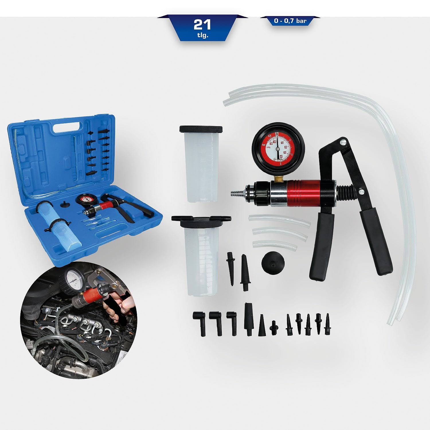BRILLIANT TOOLS BT581500 Kit pompe di aspirazione, 21 pz