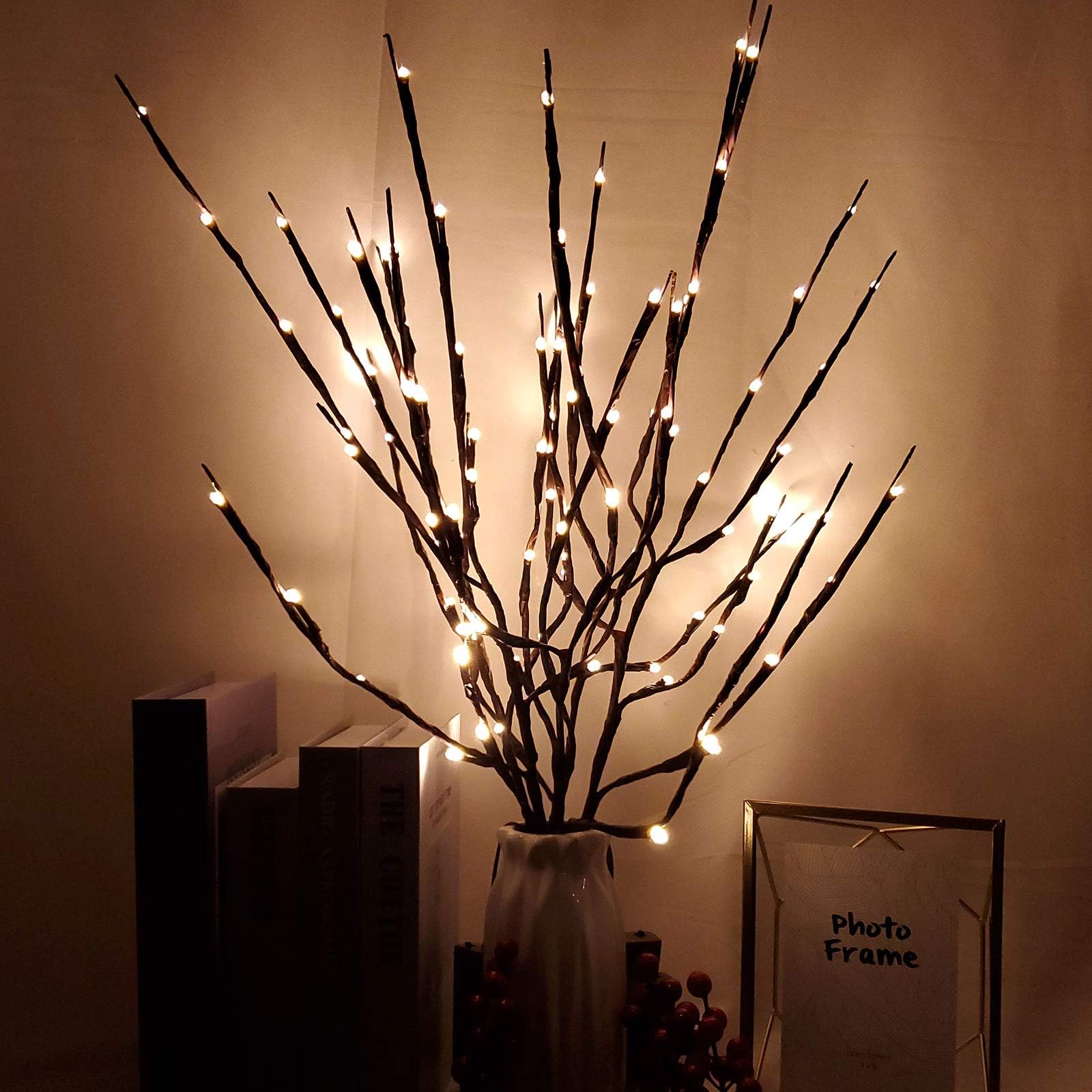 3 Pack Twig Lights 28" LED Lights Battery Powered Decorative Fairy Lights Lighted branches for Indoor festival Room Home Romantic Decoration (Brown twig lights)
