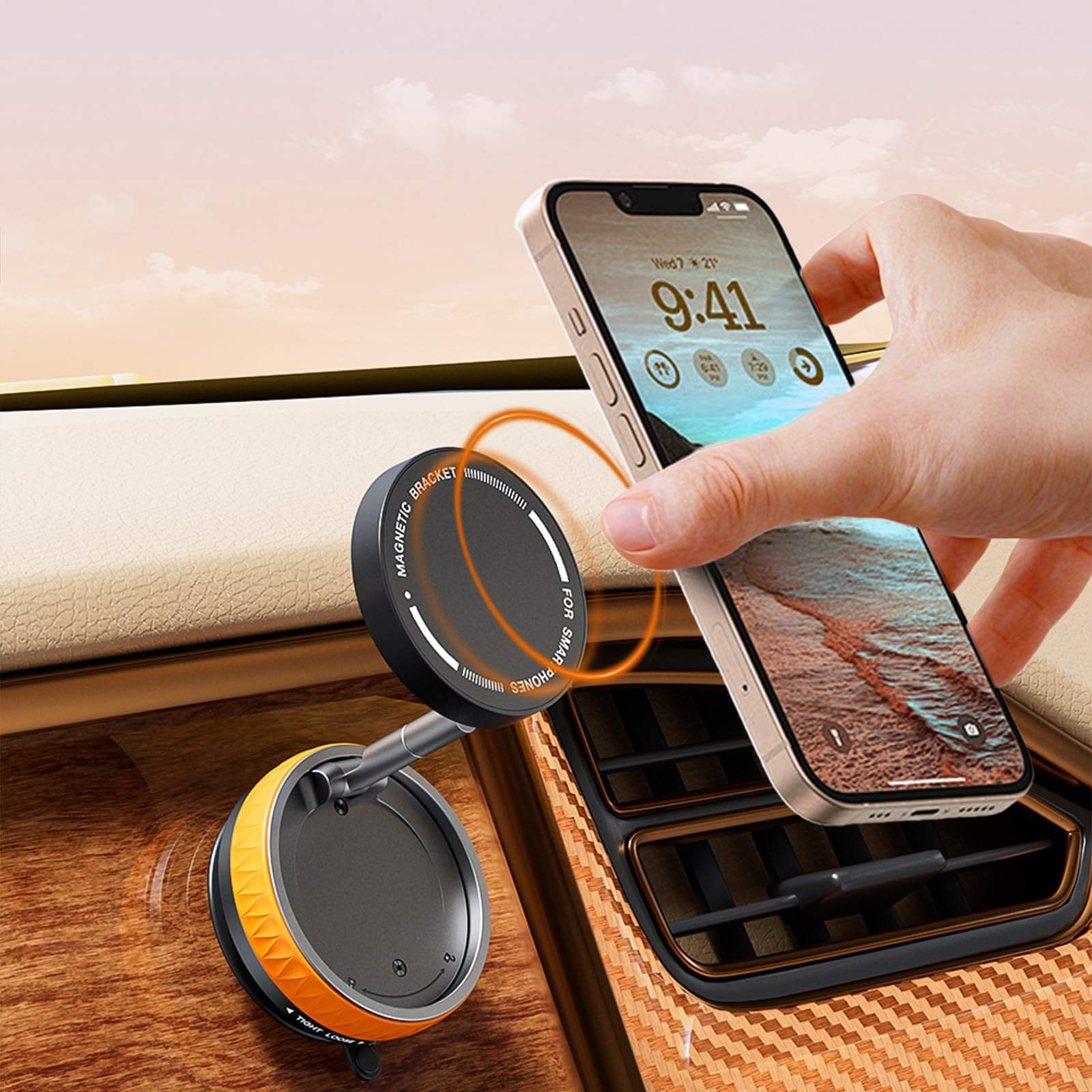 Supporto magnetico per smartphone con rotazione di 360 gradi per navigazione, videochiamate