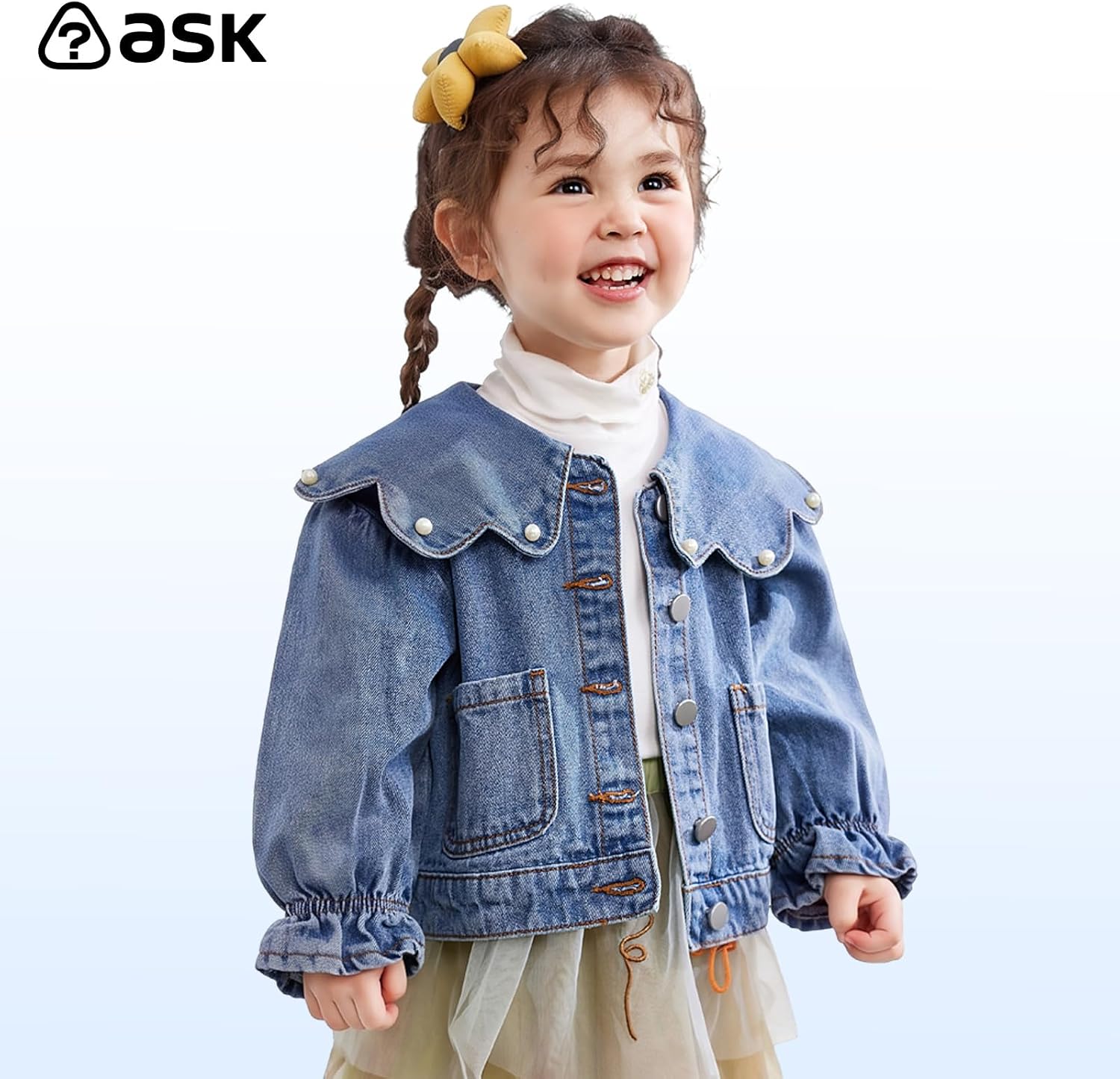 Girls Jean Jacket Fall Denim Jacket for Kids Toddler 1-8T
