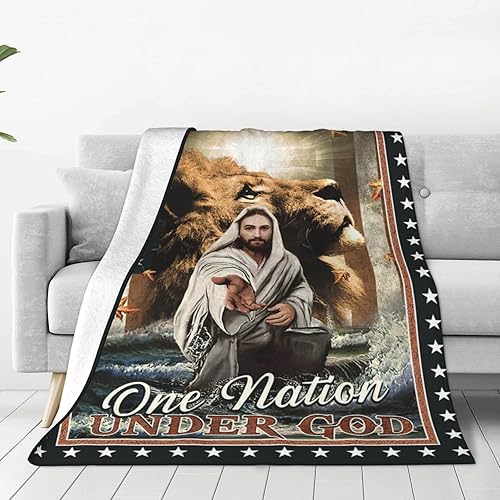 Miniatura 2 de Manta cristiana de Jesús con diseño de león de Cristo Jesús, manta decorativa de león de Judá, regalos para niñas y niños, ropa de cama de invierno
