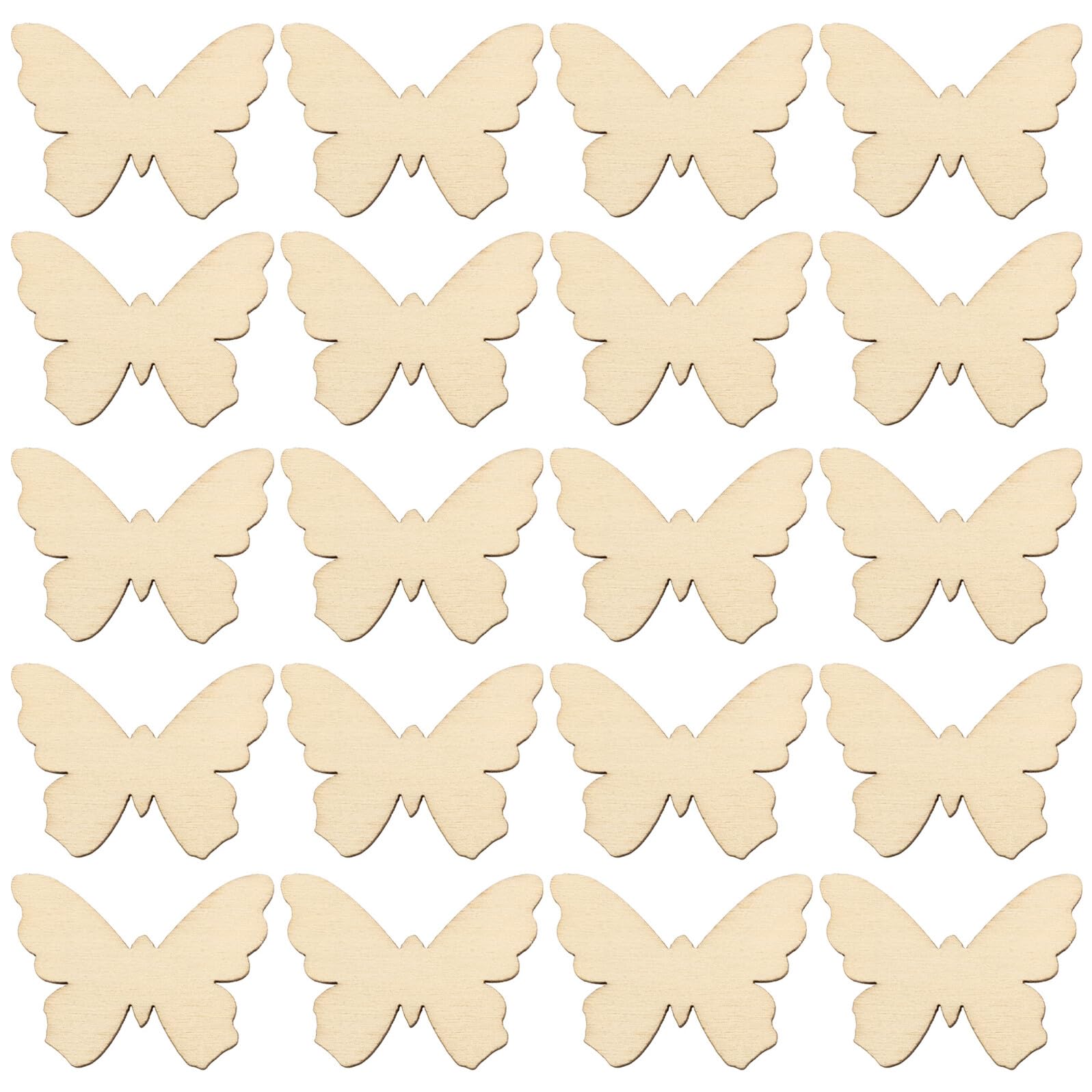 IWOWHERO 100pcs Butterfly Wooden Cutouts Unfinished Wood Shapes for Craft