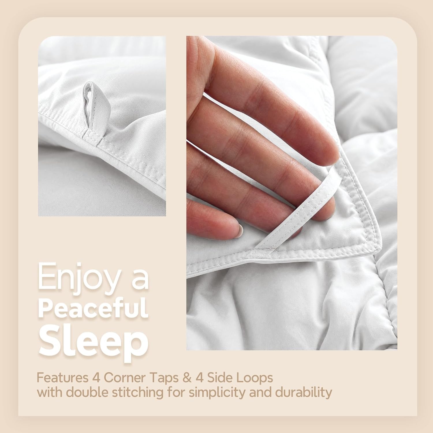 Peace nest Queen Size Goose Feather Fiber and Down Comforter Fluffy Duvet Insert All Season Hotel Luxury Bedding Comforters Soft Medium Warmth 88x88 Inches White