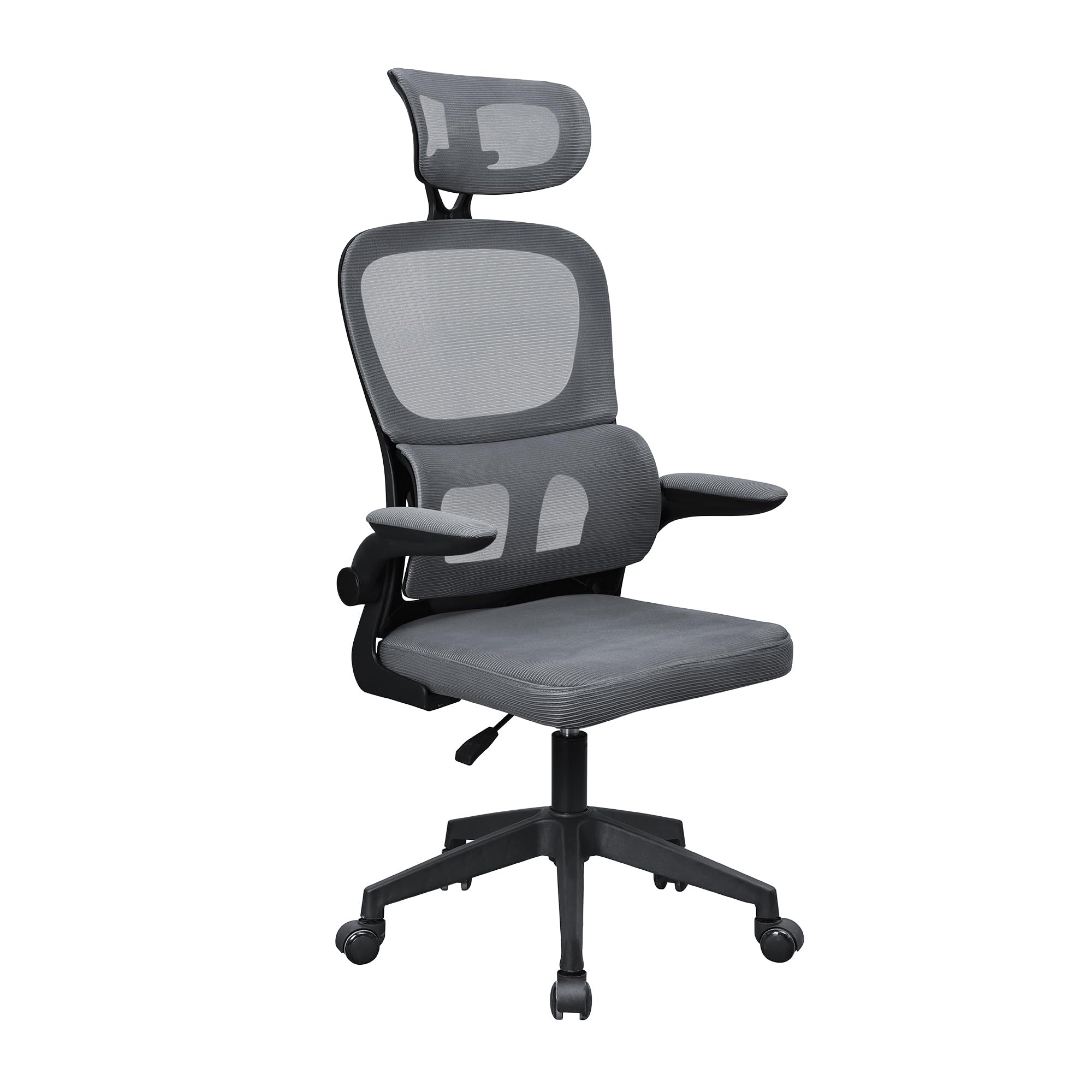 Mars Gaming MGC-ERGOPRO, Silla Ergonómica Profesional, Soporte Lumbar Activo, Malla Transpirable, Altura Ajustable 120-130cm, Reposabrazos Abatibles, Reposacabezas Regulable, Silla de Oficina, Gris