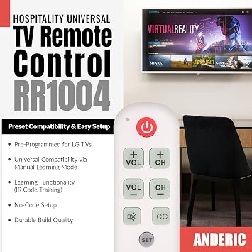 Anderic RR1004 Big Button TV Remote Control