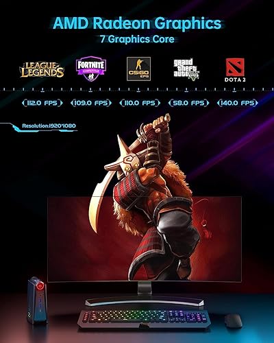 Miniatura 5 de KAMRUI Cliente delgado Mini PC AMD 6-Core Ryzen 5 5600U Radeon Graphics 32GB DDR4 RAM 2TB NVMe SSD WiFi AX BT HDMI DP USB-C wDP RJ-45 RGB Control 3