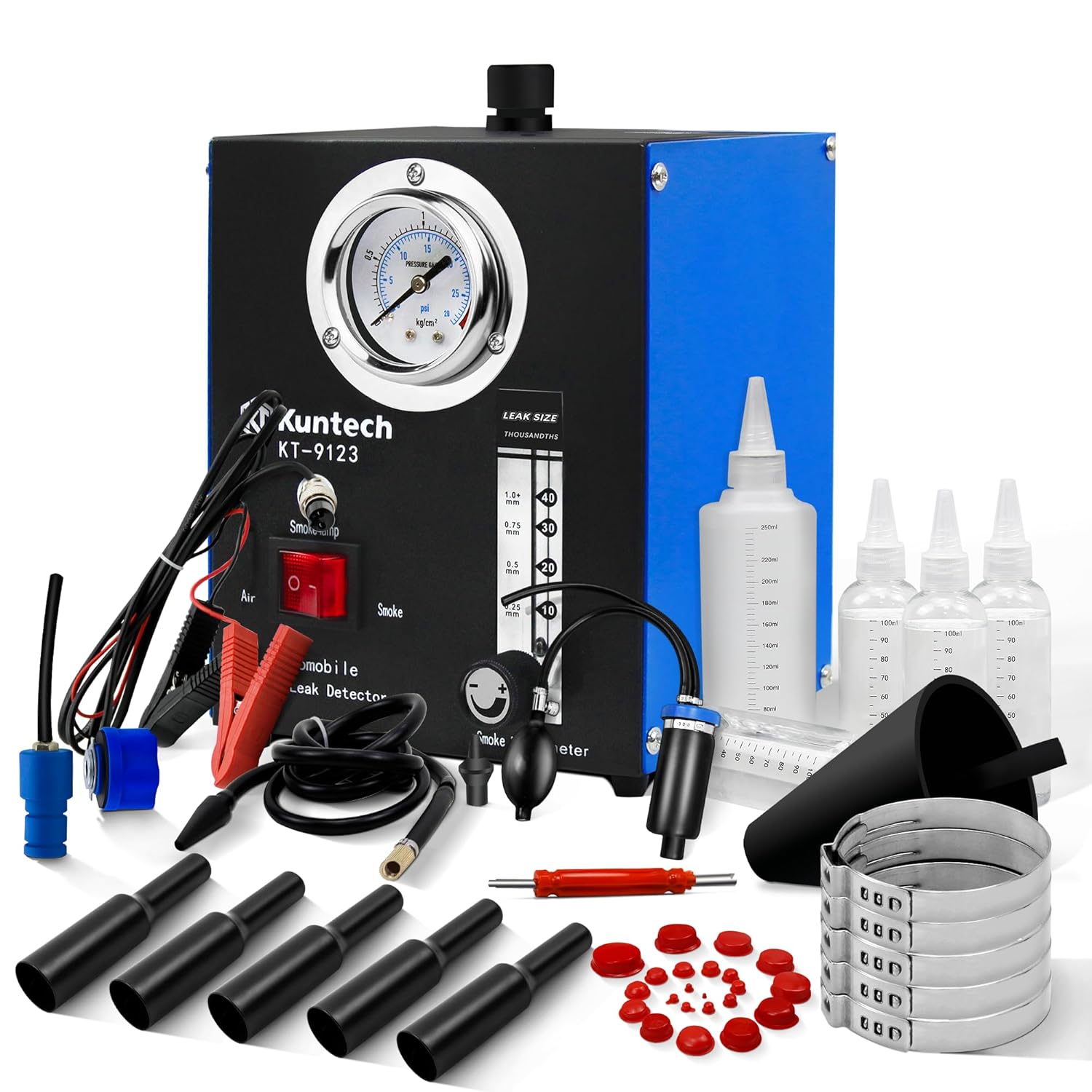 Automotive Smoke Machine Built-in Air Pump, 12V DC Smoke Leak Detector for Pipe System, Fuel Leakage, Leakage Diagnostic Tester for All Cars, Motorcycles, Light Trucks, Boats