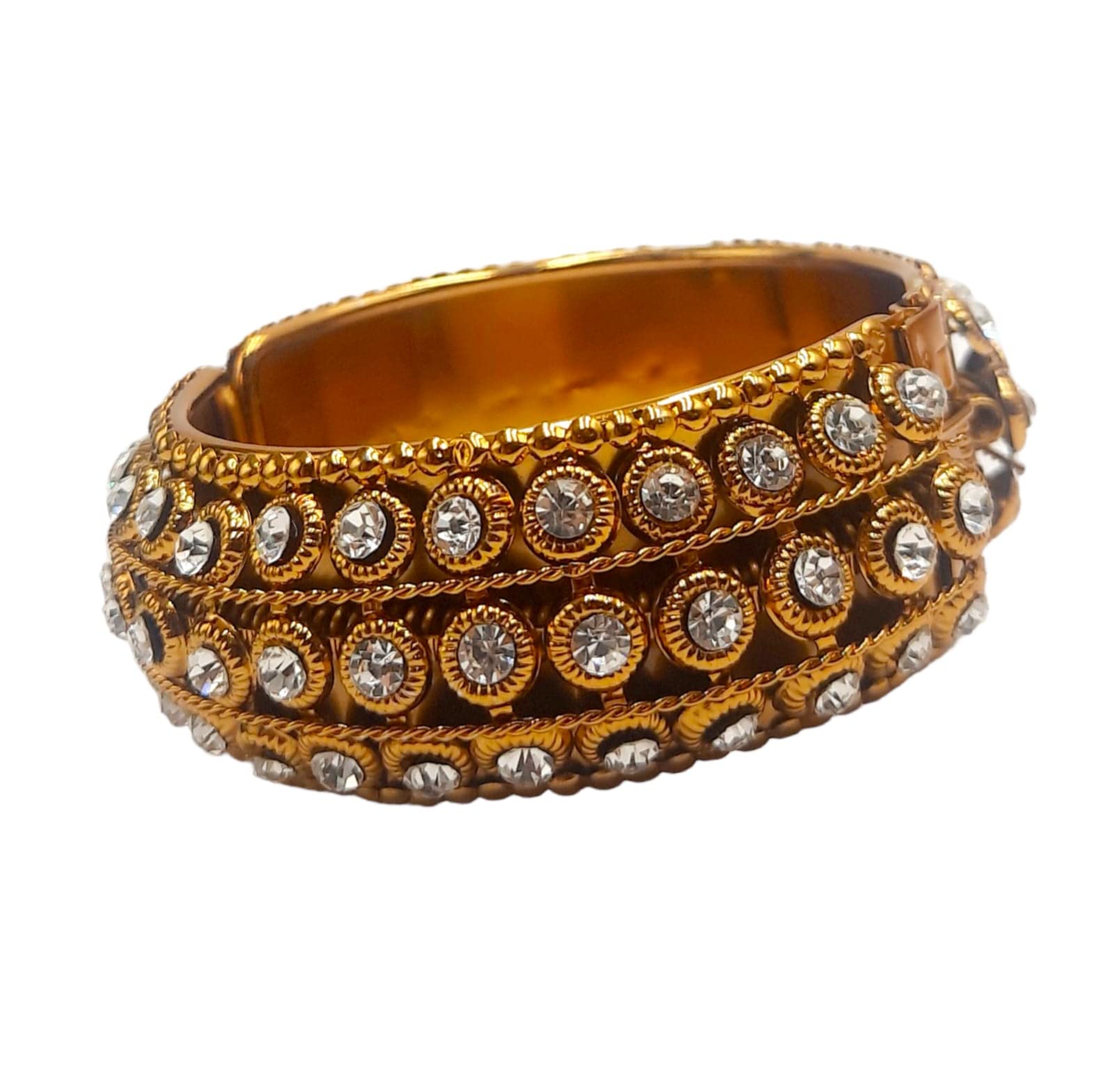 Just In Jewellery Traditional Indian Trendy Golden AD Zirconia Studded Broad Openable Bangles/Bracelet/Hand- Cuff/Kada Girls & Women (Pack Of 1) (B0BVVXQFZN) Amazon Price History, Amazon Price Tracker