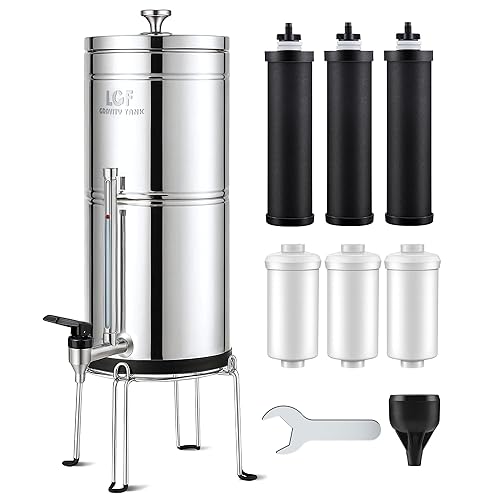 LCF   Sistema de Filtro de Agua por Gravedad Mejorado, Alternativa Confiable al Sistema de Filtro de Agua Berkey, Estándar NSFANSI 42&372, Reduce