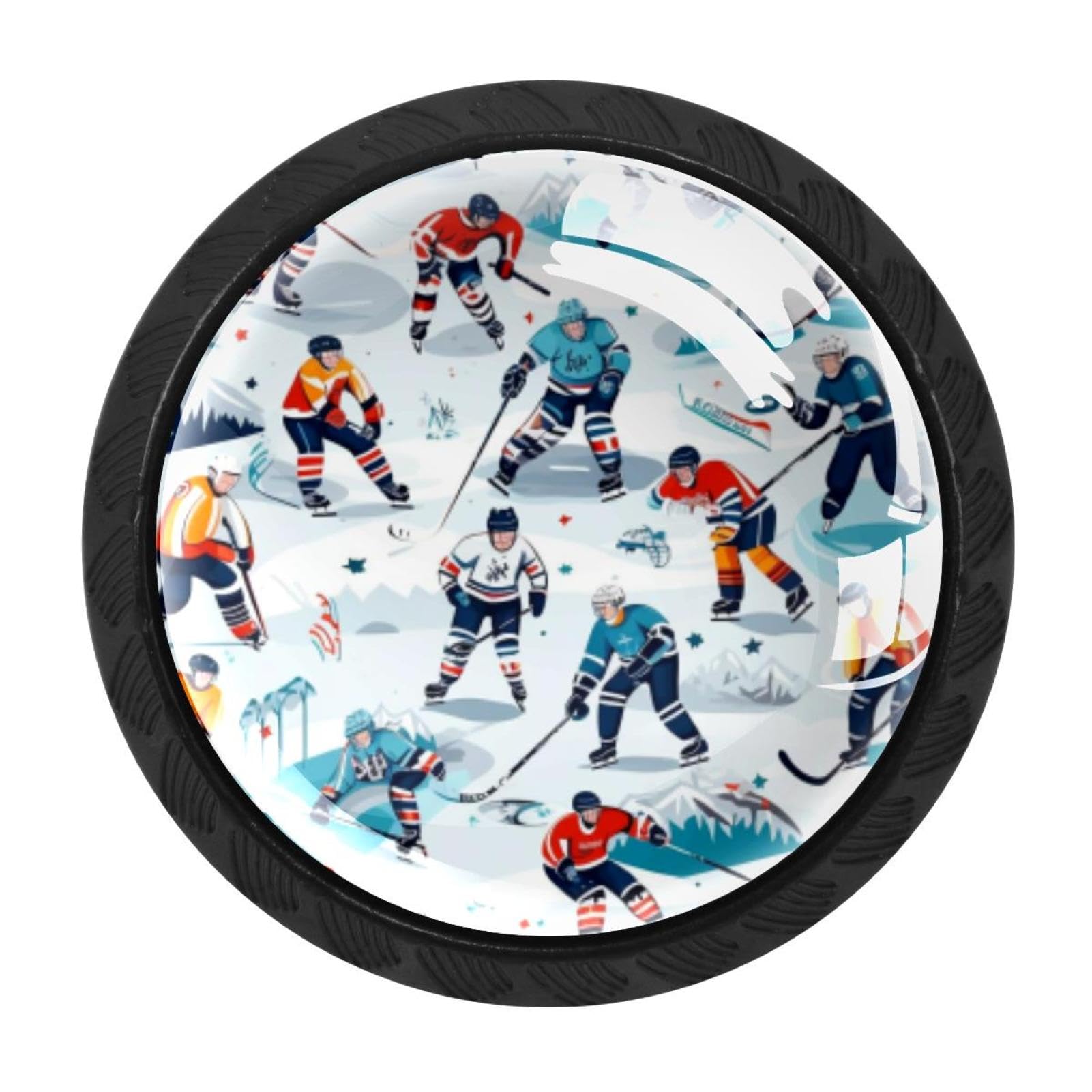 Chenzzzz Multicolored 04 4 Pack Ice Hockey Kitchen Cabinet Knobs Drawer Knobs Door Dresser Handles For Personalized Gifts Great For Any Occasion