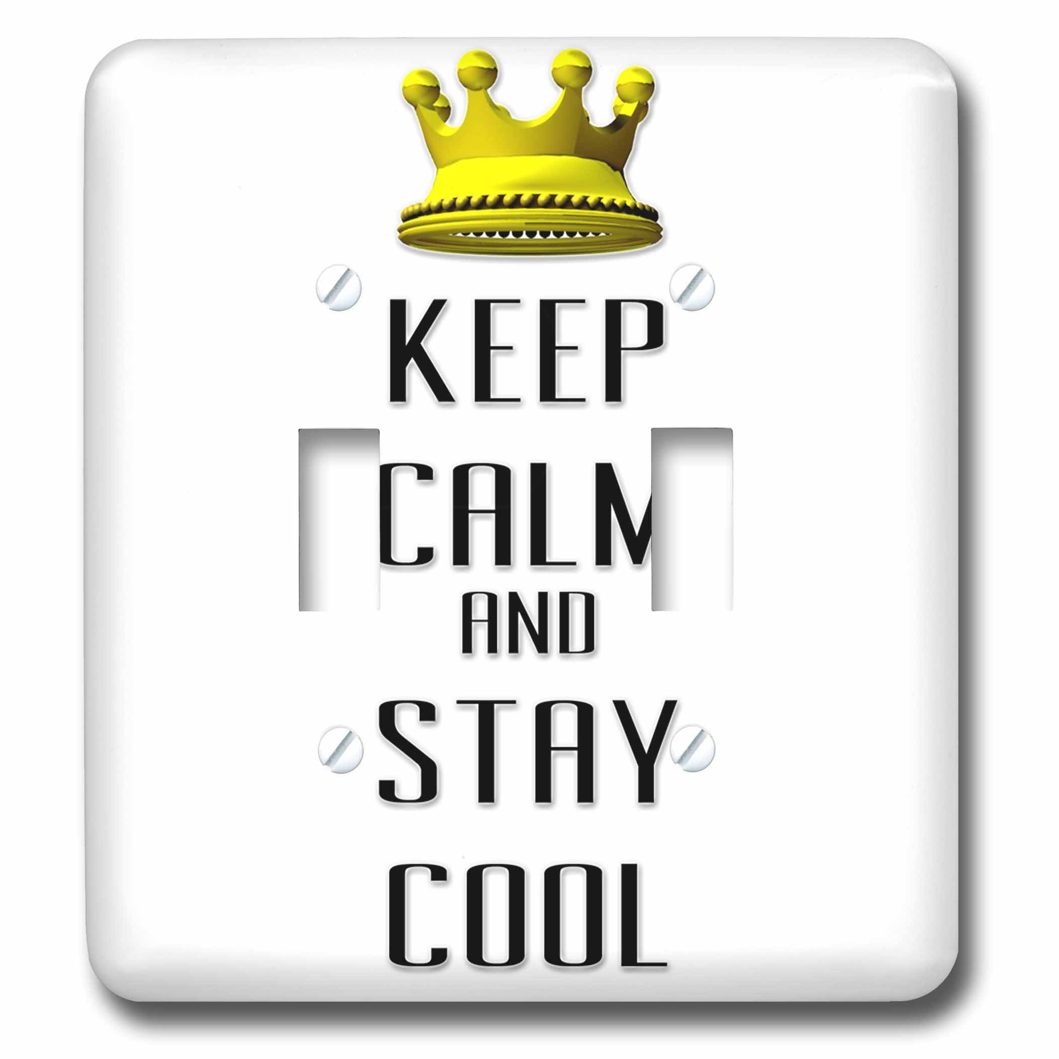 Interruptor doble Keep Calm para salones modernos y dormitorios con diseño de corona dorada