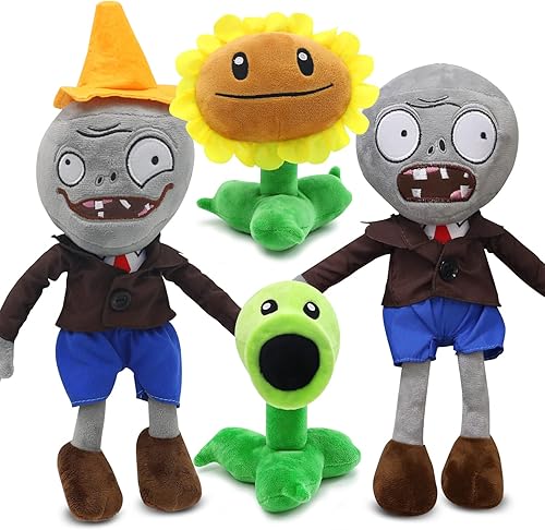 Miniatura 6 de Maikerry Juego de 5 piezas de juguetes de peluche de plantas PVZ, figura suave, gran regalo de cumpleaños para niños y niñas