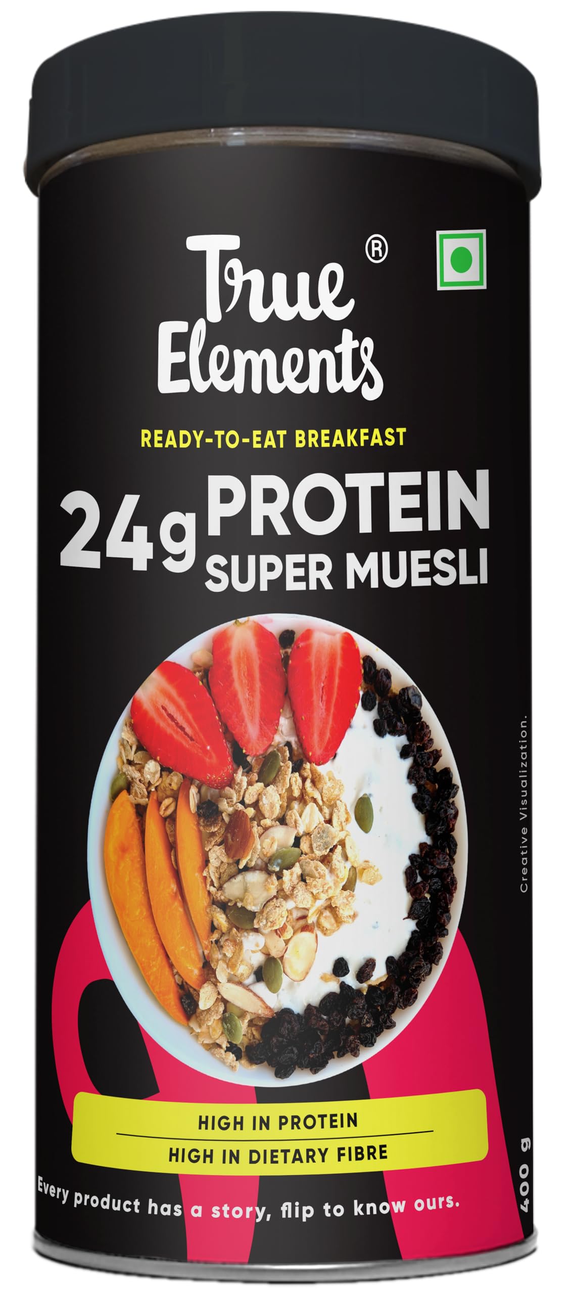 True Elements Super Muesli: Muscle Building, Weight Management, Digestion (400g)