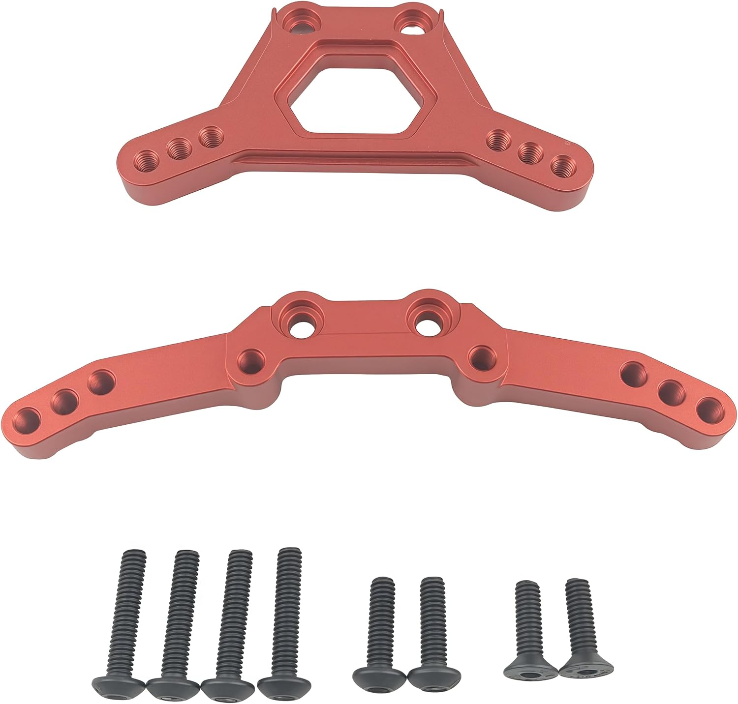 Aluminum Alloy Front & Rear Shock Towers 10538 for 1/10 4-Tec Drift RC Car Upgrade Parts (Red)