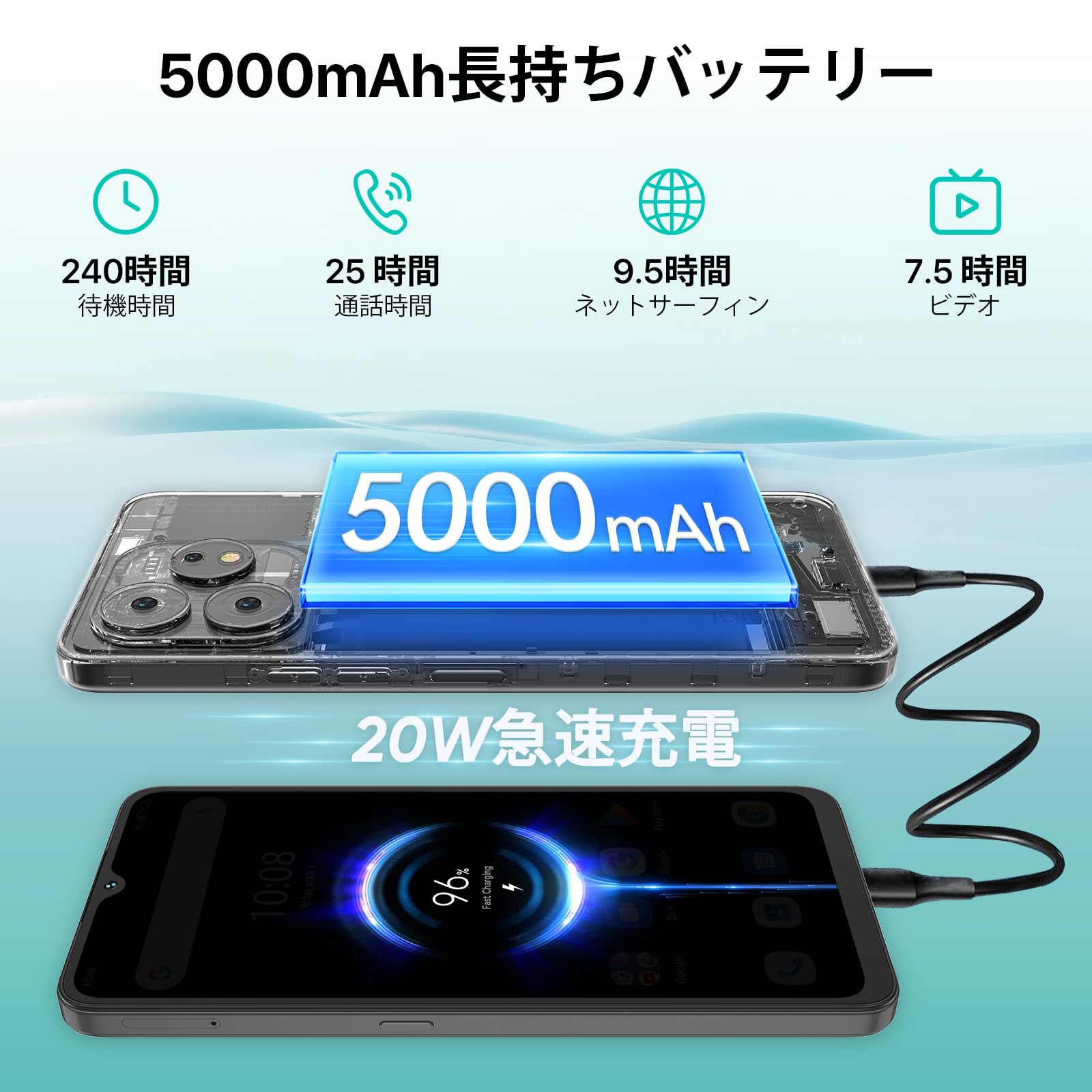 UMIDIGI A15 16GB+256GB Android 本体 SIMフリー Amazon | UMIDIGI A15 SIMフリー スマホ 本体 16GB RAM+256GB ROM 1TB