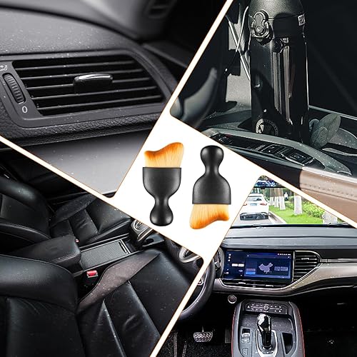 Miniatura 7 de Cepillo de limpieza de coche, herramienta de limpieza de interiores, colector de polvo y detallador, diseño curvado para una limpieza eficiente,
