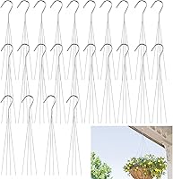 GBACHOOSE 24 Pack 24" Adjustable Steel Wire Plant Hangers - Rustproof Hooks for Hanging Baskets, Pots, Indoor Outdoor Garden Patio