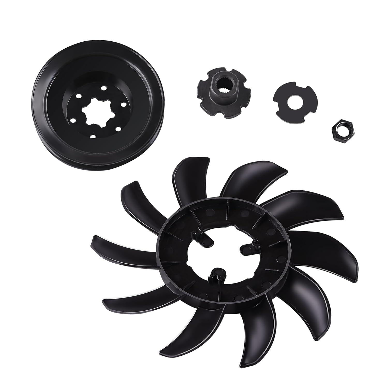 602094 Fan & Pulley Kit Compatible with Hus-tler Ra-ptor and Ra-ptor Sd,for 929240 929232 930388 930388US 930396,Replace 72134(Fits Left and Right Side Transmission System) (Fan+Pulley Kit)