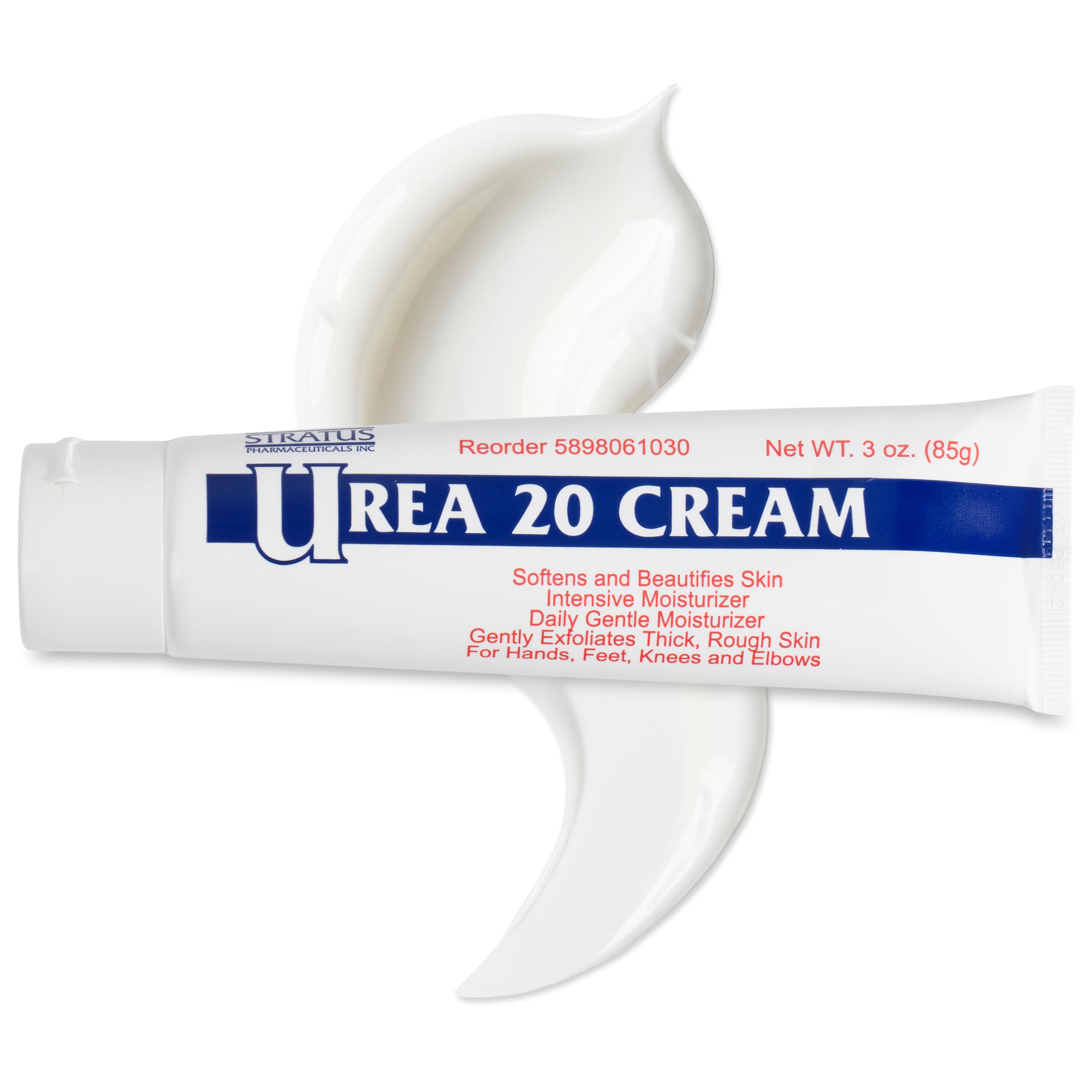 Urea 20% Cream with Vitamin E for Severe Dry, Rough and Scaly Skin, Intense Moisturizer and Gentle Exfoliator for Hands, Feet, Elbows and Knees, by Stratus Pharmaceuticals Inc, 3 oz