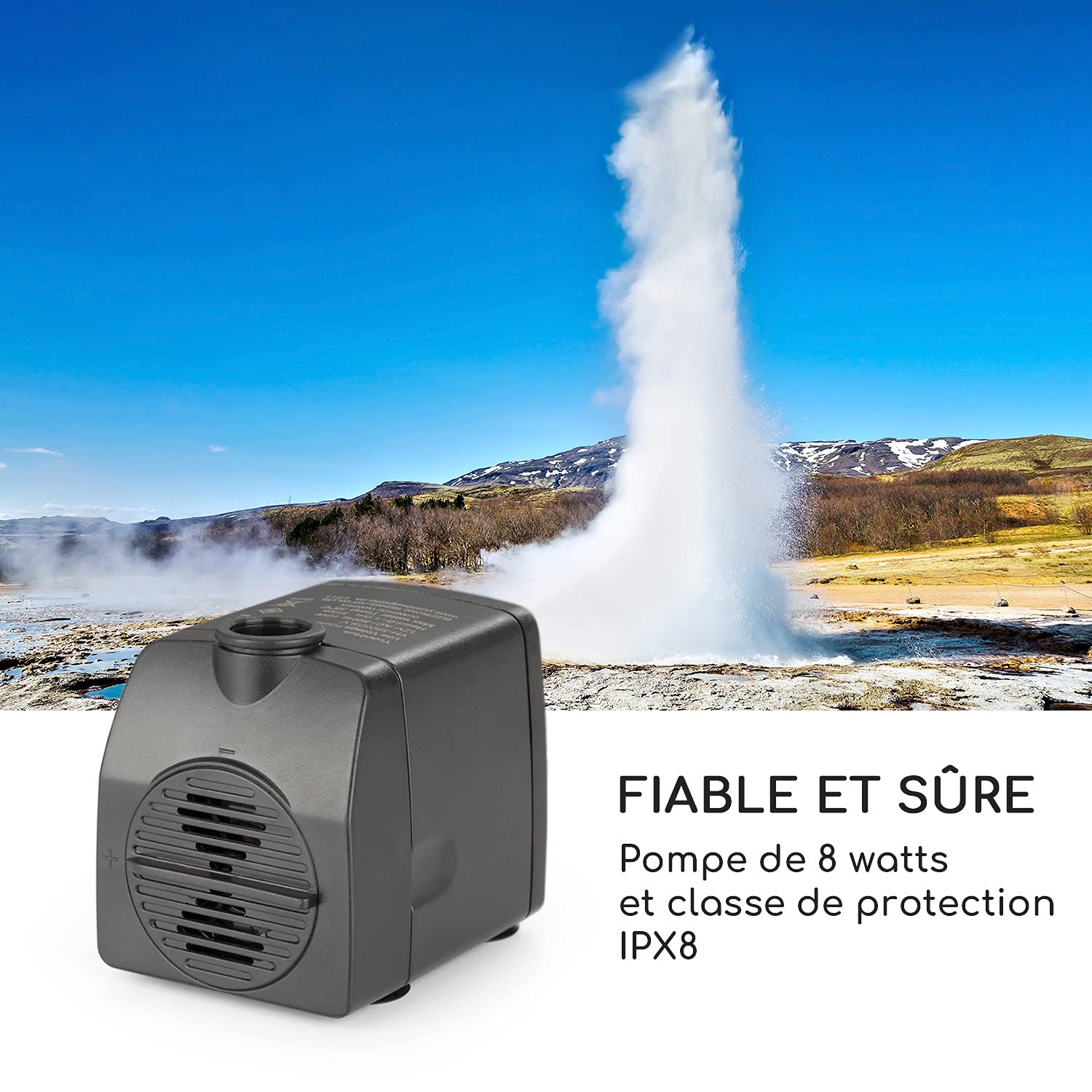 blumfeldt Raincastle - Fontaine de Jardin, intérieur/extérieur, Circulation d'eau Continue avec Loopflow Concept, 12 LED, Pompe de 8W, Indice de Protection IPX8 - Aspect Briques…
