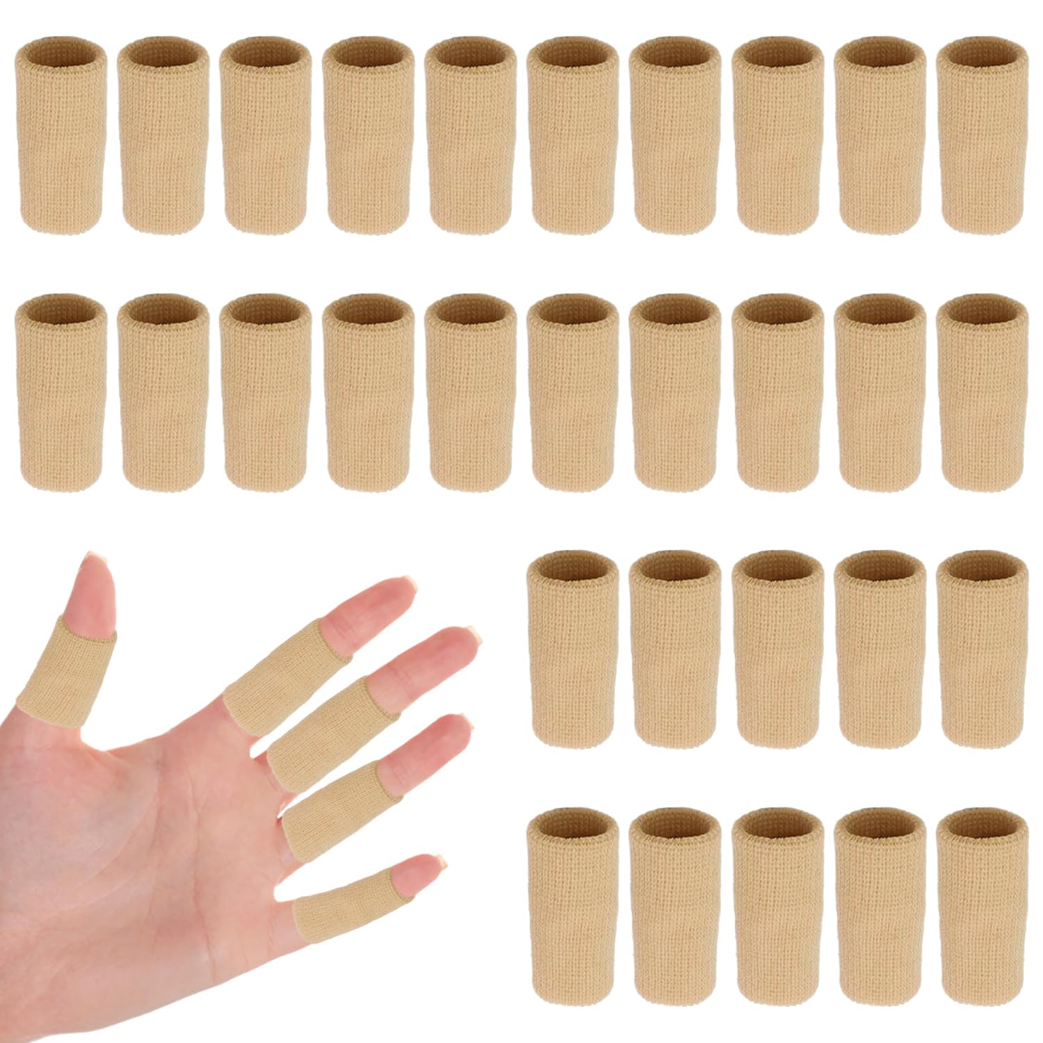 30 Pièces Manchons de Protection des Doigts, Élastique Manchons de Protection de Compression pour Le Pouce, Les Sports de Attelle Protecteur de Doigt, pour Basket-Ball, Volleyball